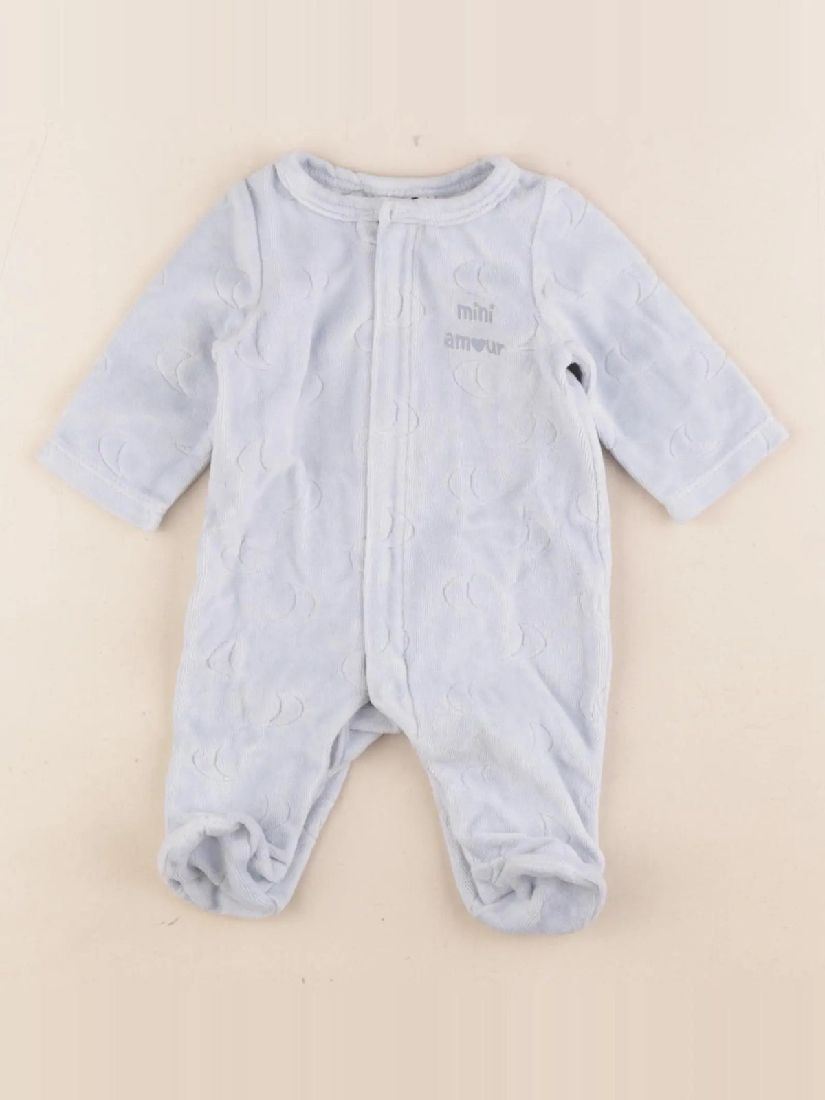 Tape à l'oeil - pyjama velours bleu - 0 mois