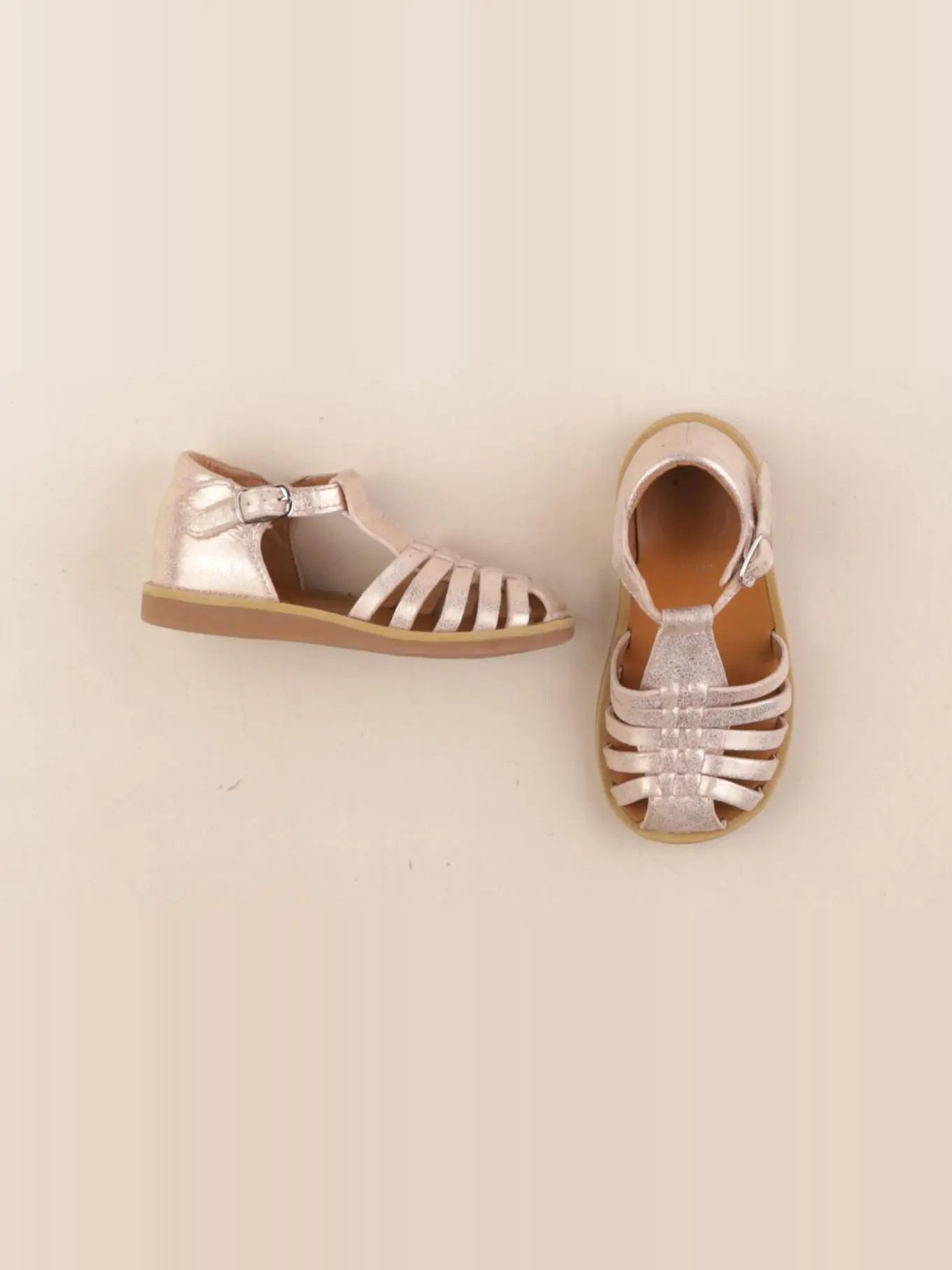 Pom d'Api - sandales rose, or - pointure 24