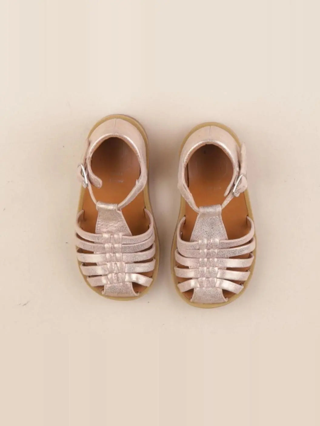 Pom d'Api - sandales rose, or - pointure 24