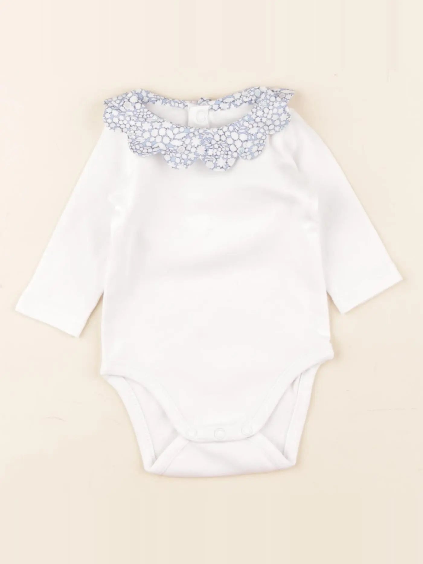 Jacadi - body liberty blanc, bleu - 3 mois