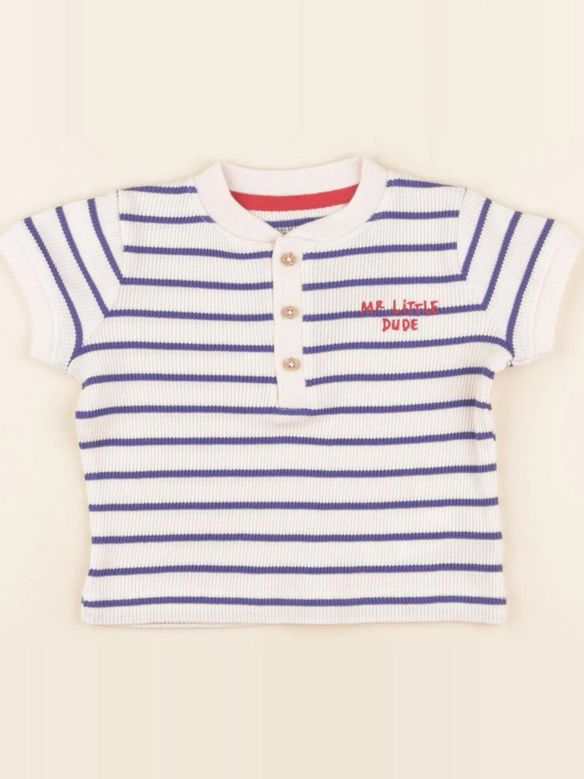 Boutchou - tee-shirt beige, bleu - 9 mois