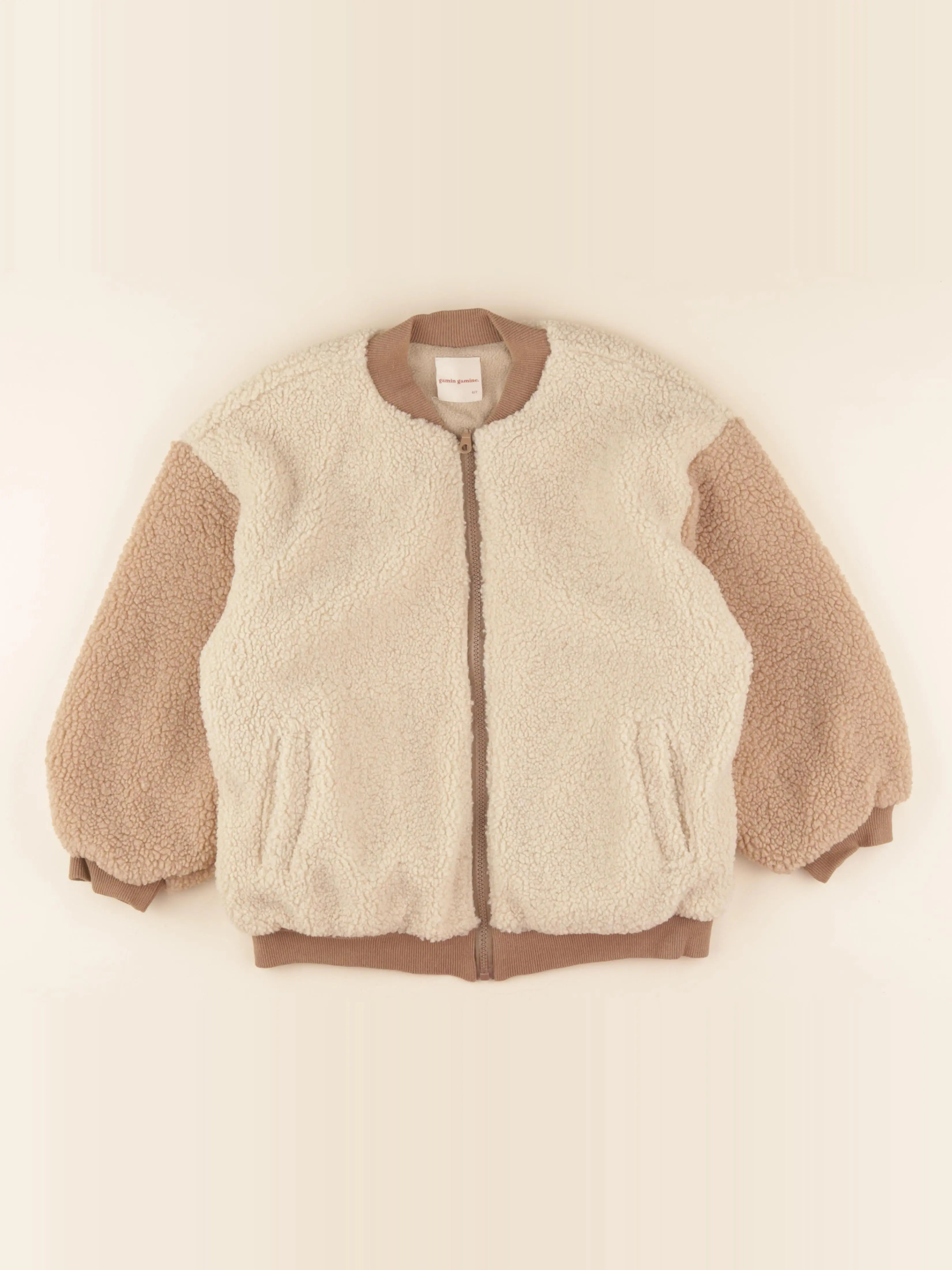 Gamin gamine - veste doublé beige - 6/7 ans