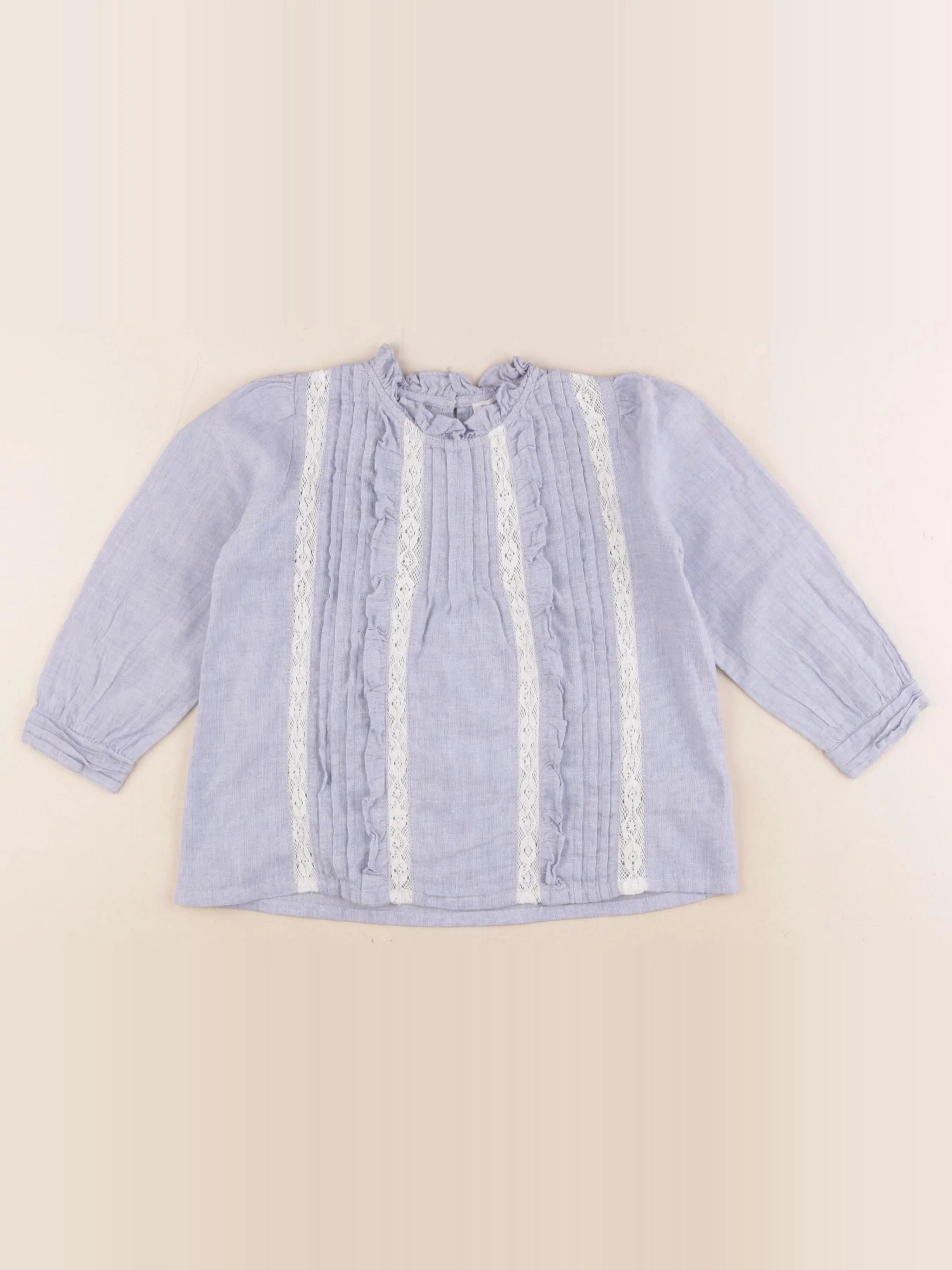 Monoprix - blouse bleu - 4 ans