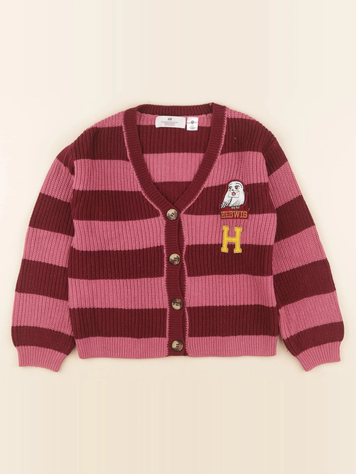 H&M - gilet rose, rouge - 6/8 ans