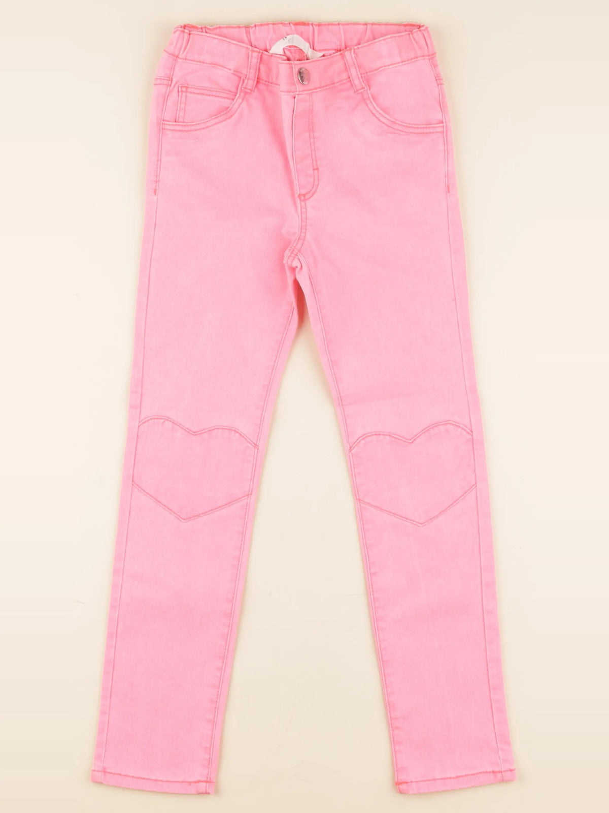 H&M - jean rose fluo - 6/7 ans