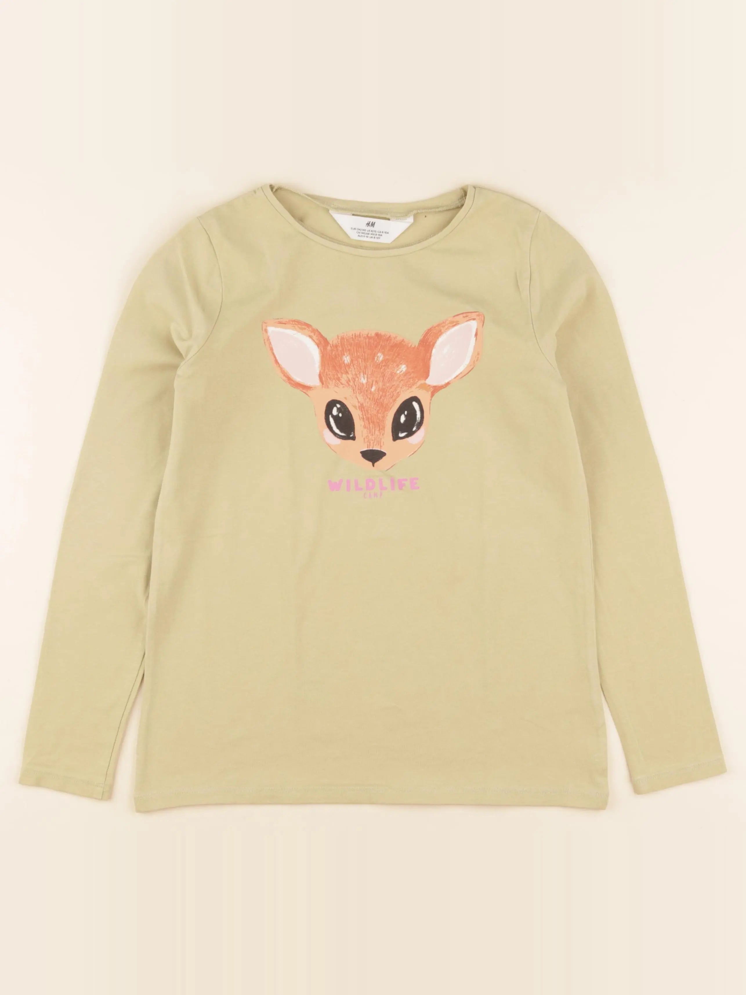 H&M - tee-shirt vert - 8/10 ans