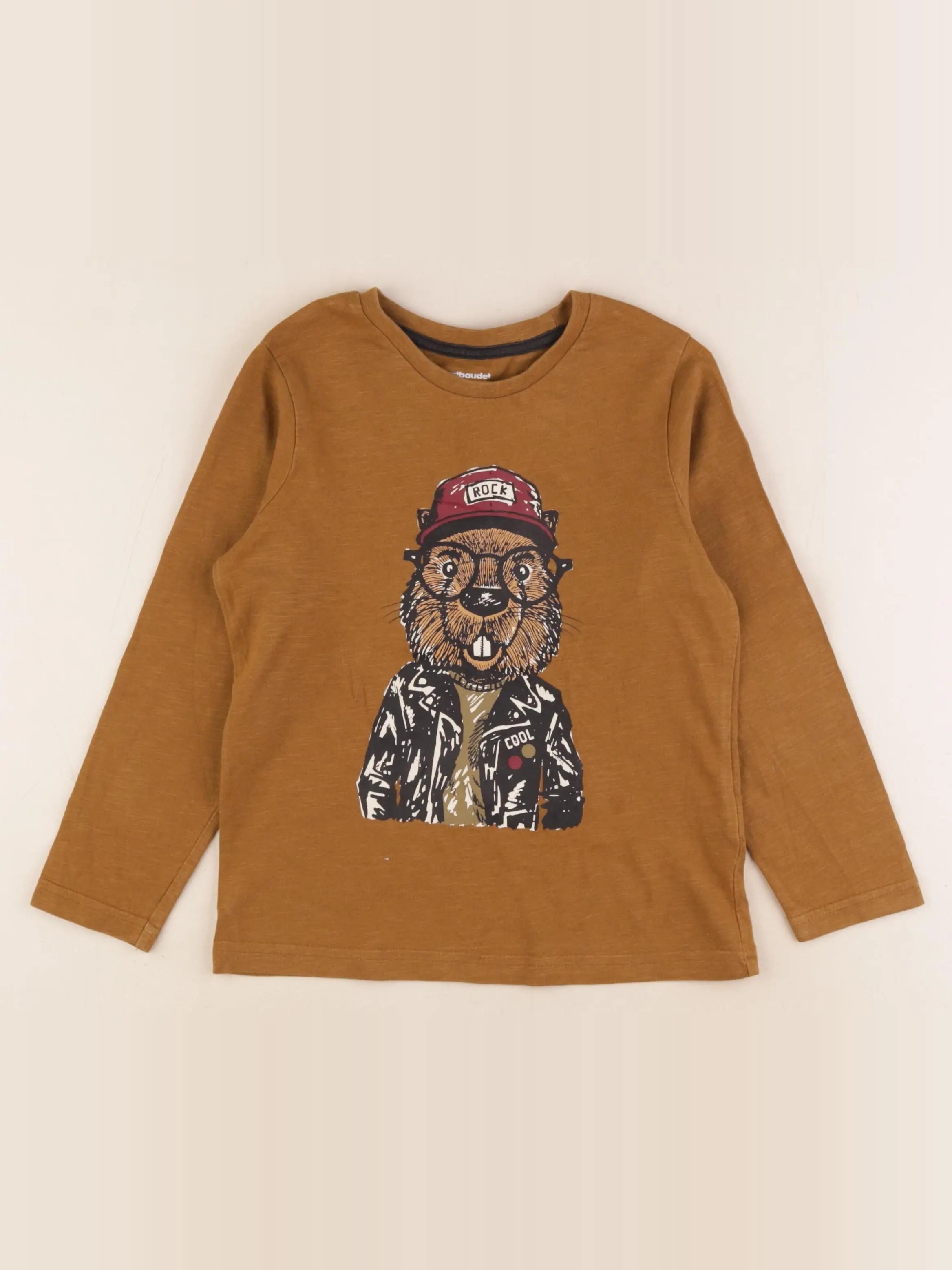 Vertbaudet - tee-shirt marron - 6 ans