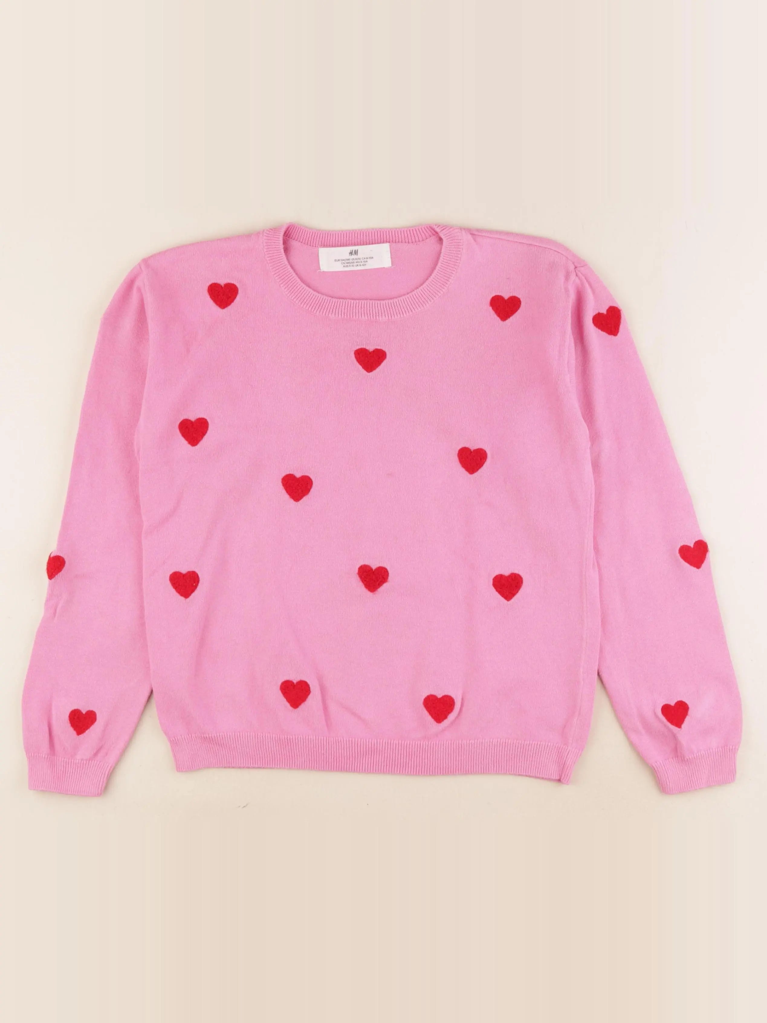 H&M - pull rose - 8/10 ans