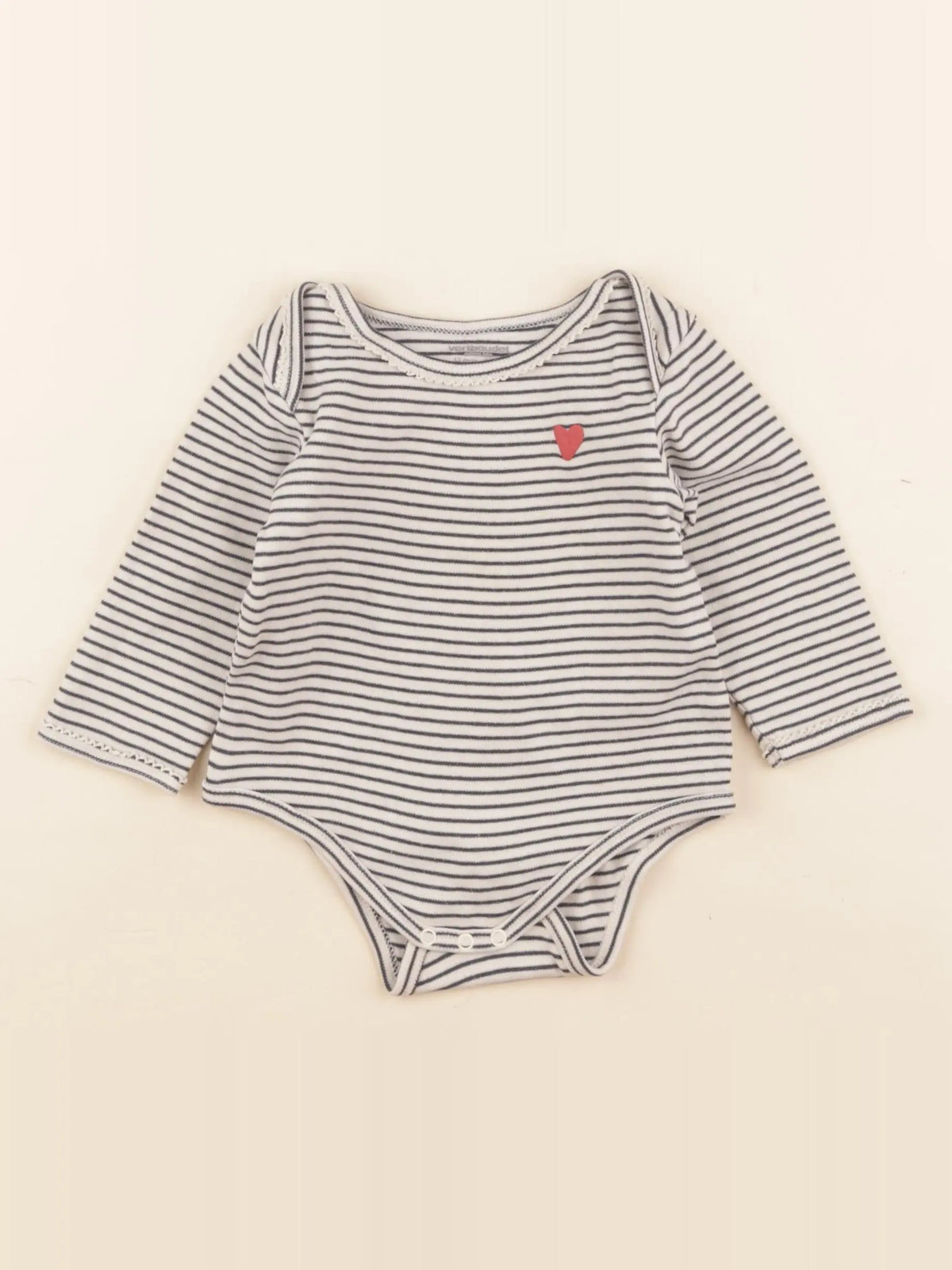 Vertbaudet - body bleu, beige - 12 mois