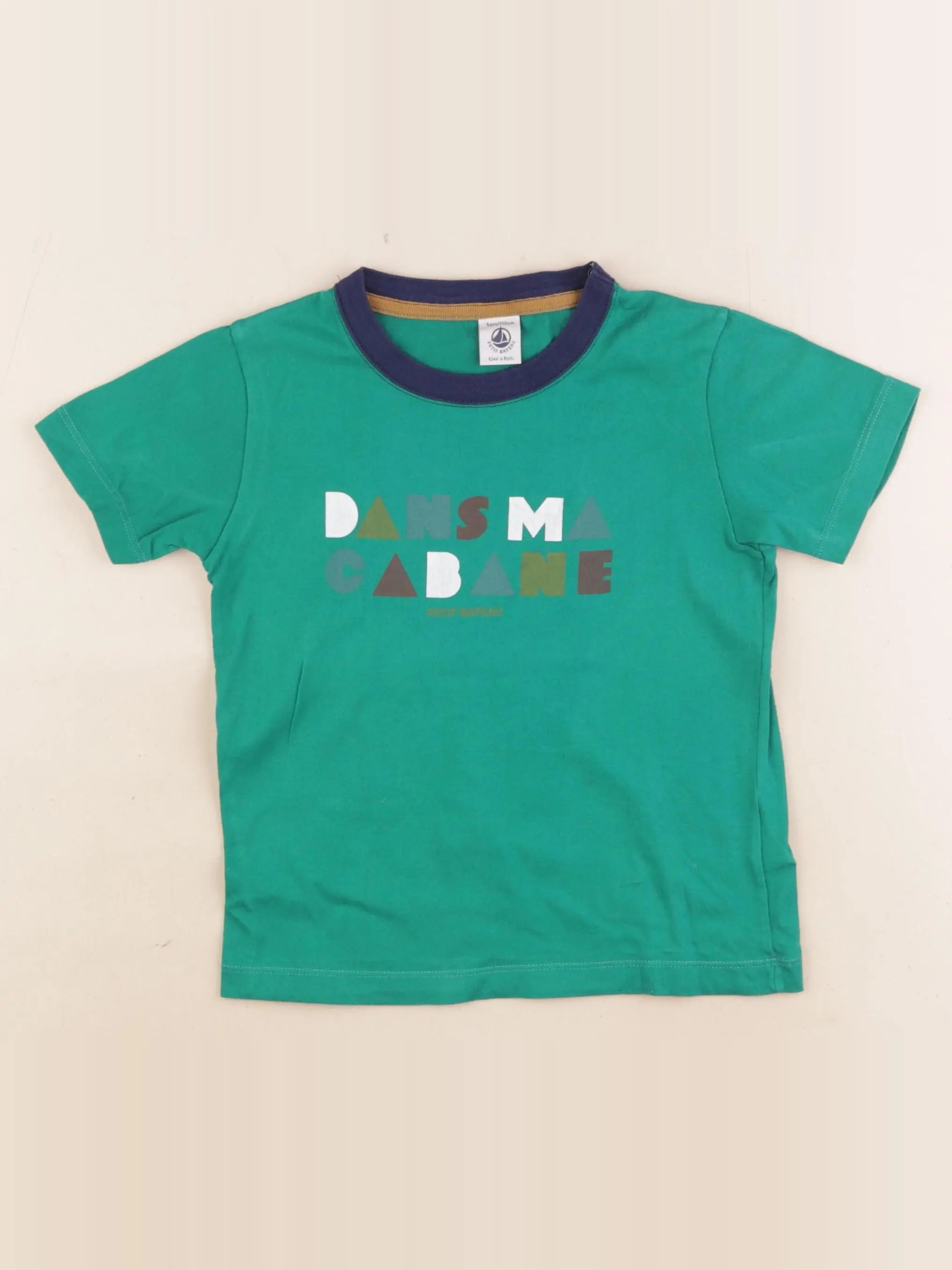 Petit Bateau - tee-shirt vert - 5 ans