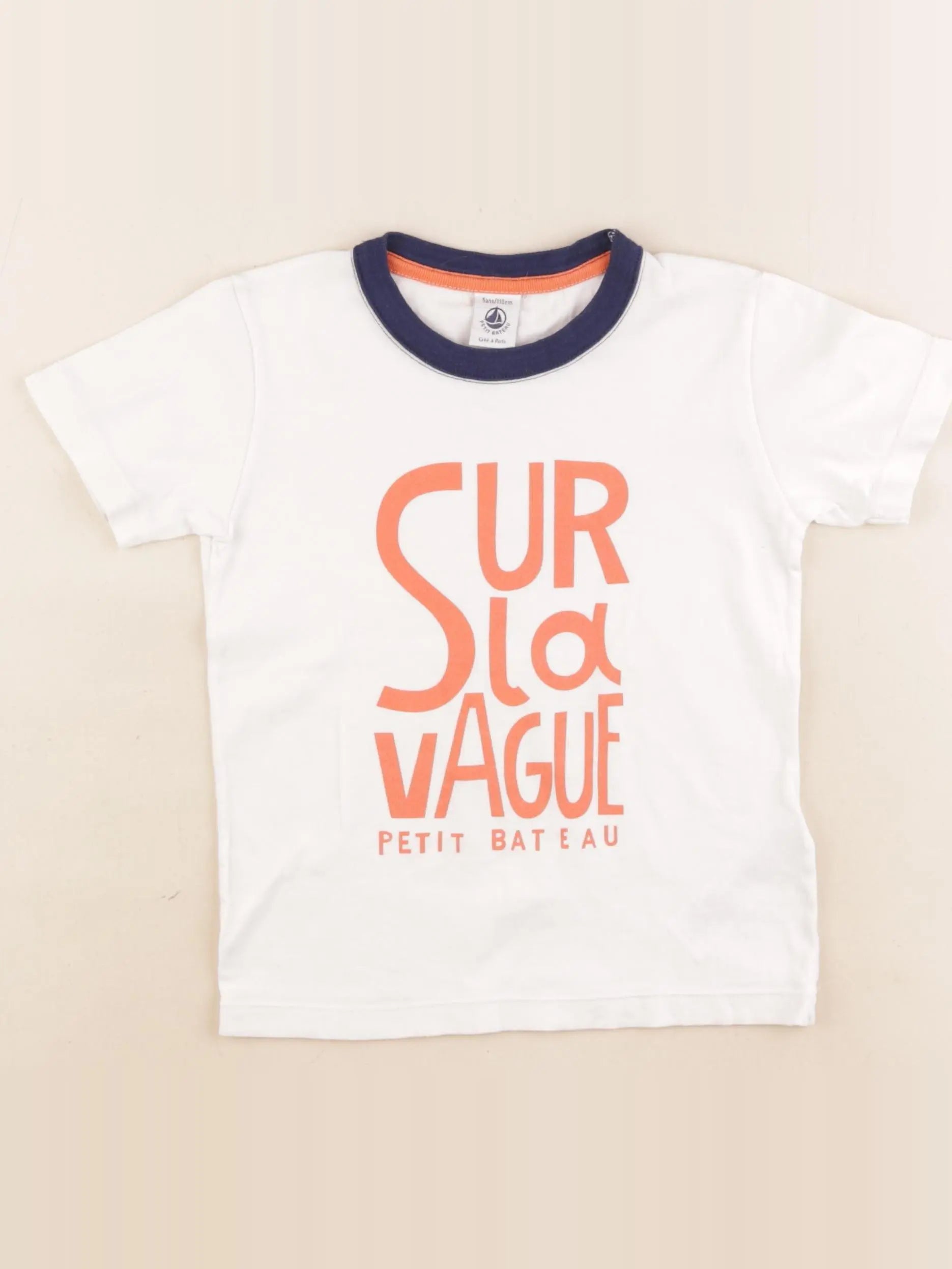 Petit Bateau - tee-shirt blanc - 5 ans