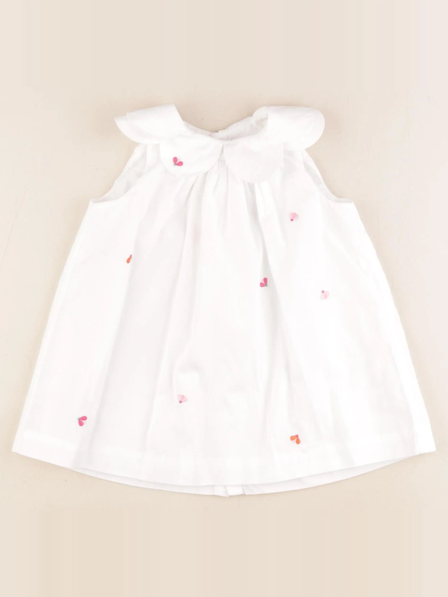 Jacadi - robe blanc, rose - 18 mois