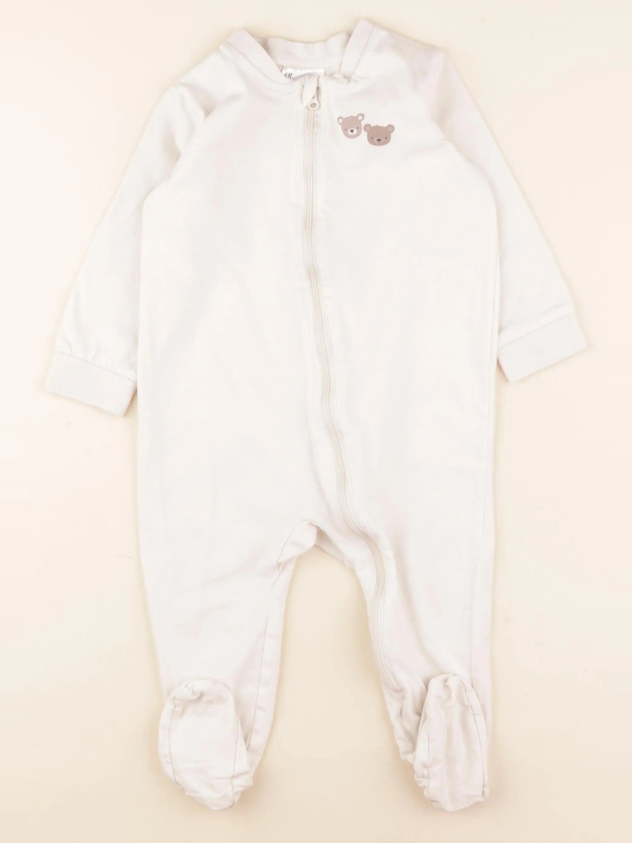 H&M - pyjama coton beige - 9/12 mois