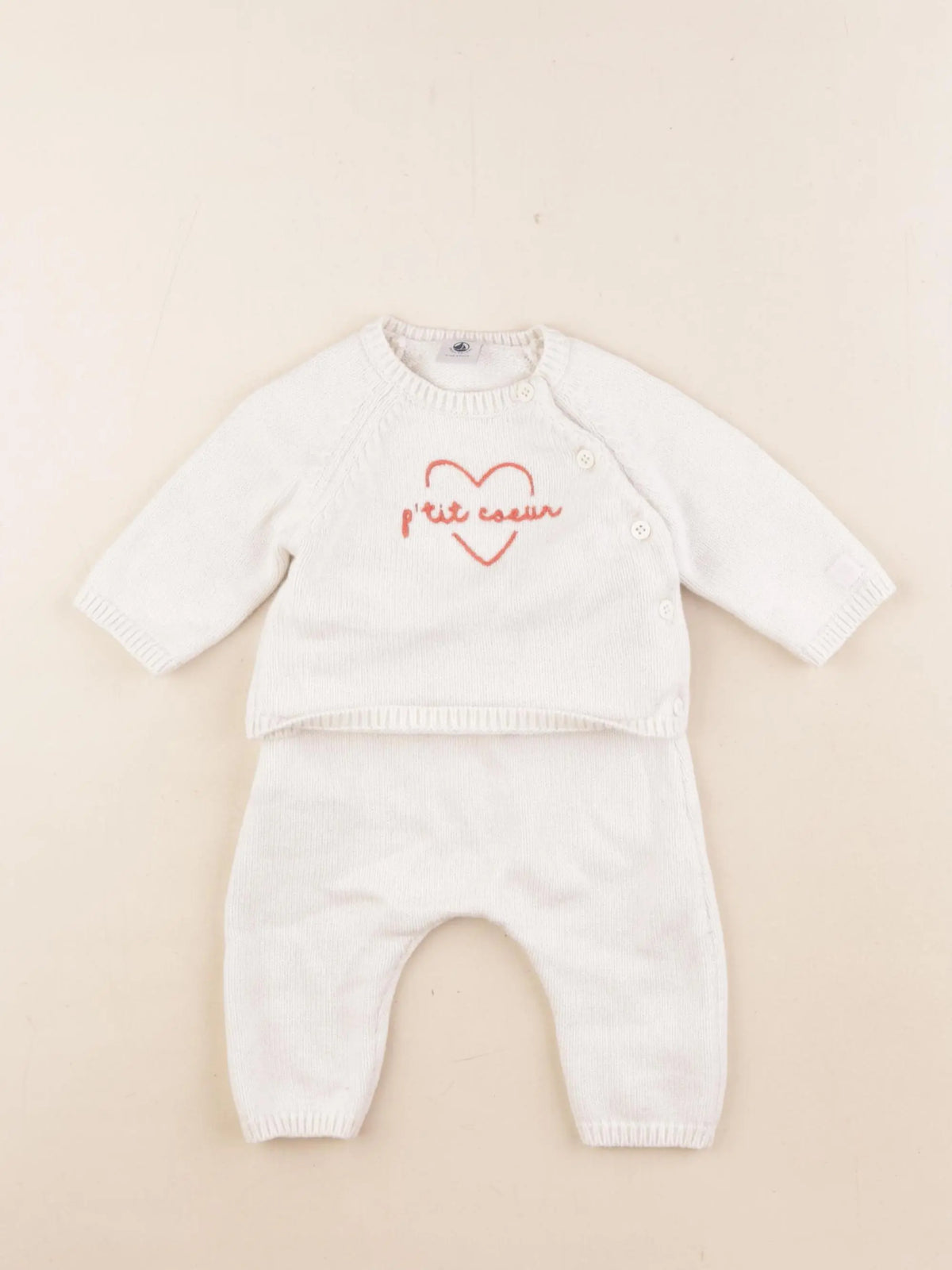 Petit Bateau - ensemble blanc - 3 mois
