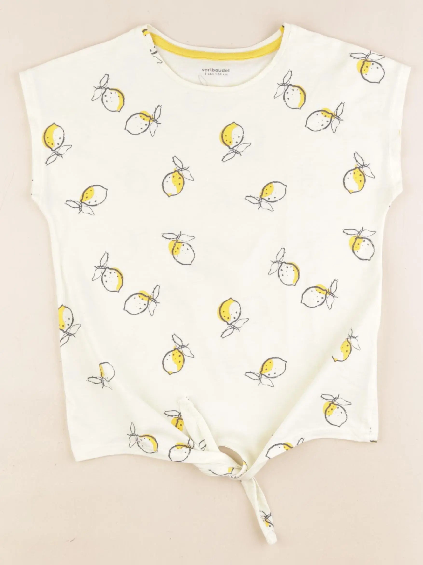Vertbaudet - tee-shirt jaune - 8 ans