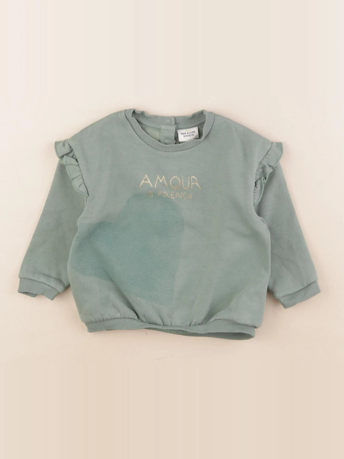 Tape à l'oeil - sweat or, vert - 18 mois