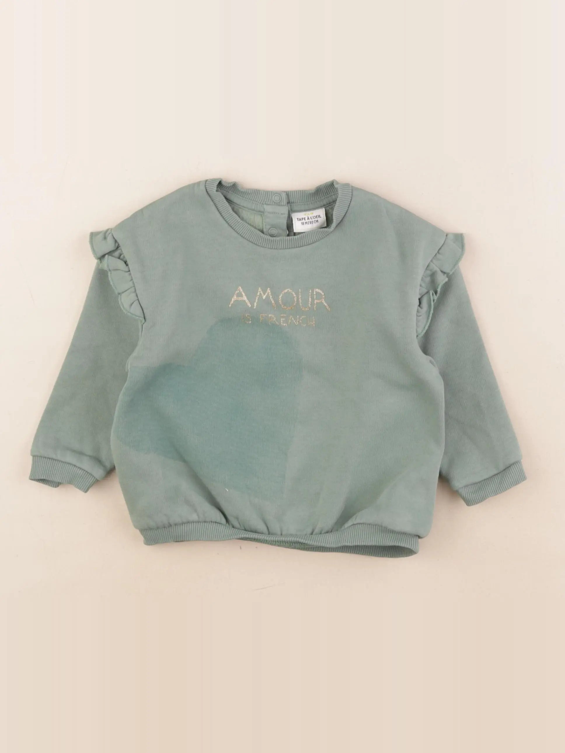 Tape à l'oeil - sweat or, vert - 18 mois