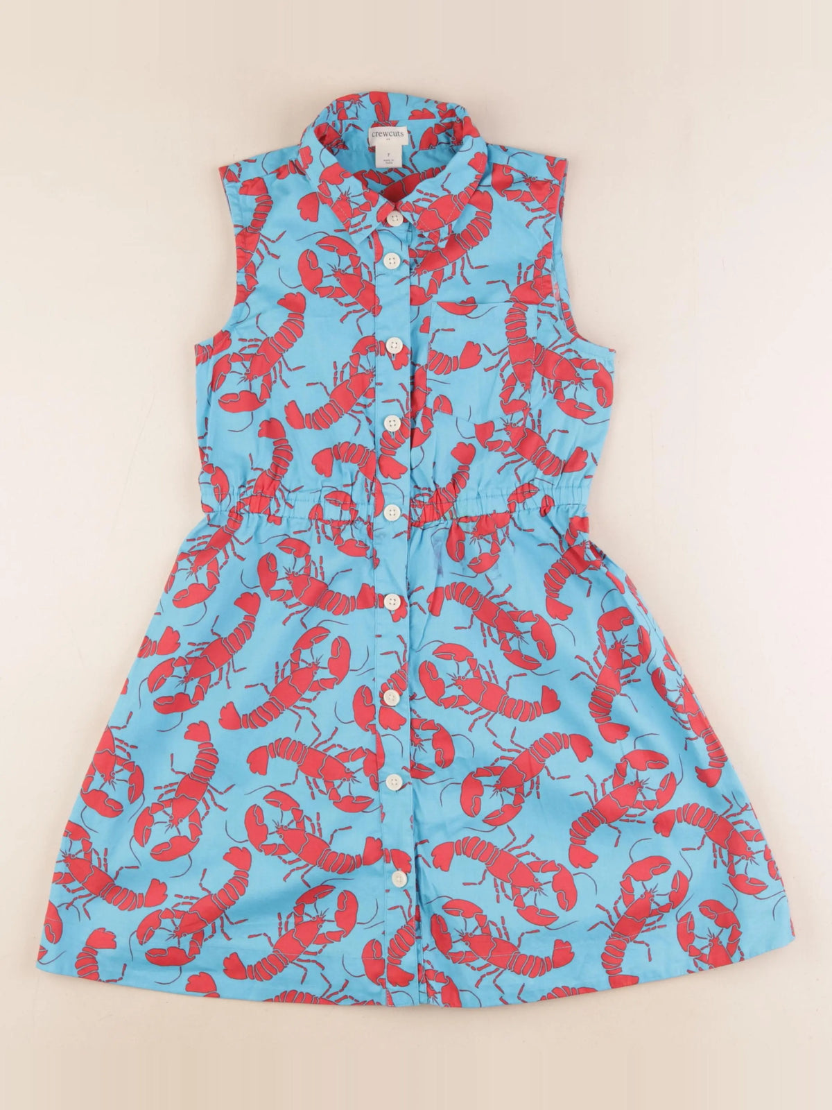 Crewcuts - robe bleu, rouge - 7 ans