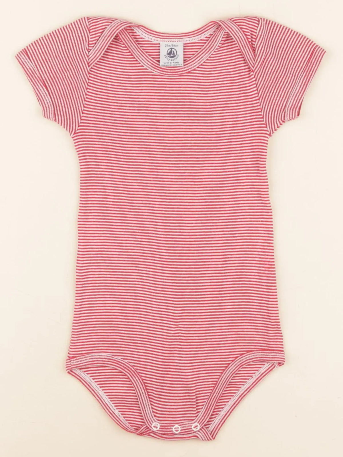 Petit Bateau - body rouge - 24 mois