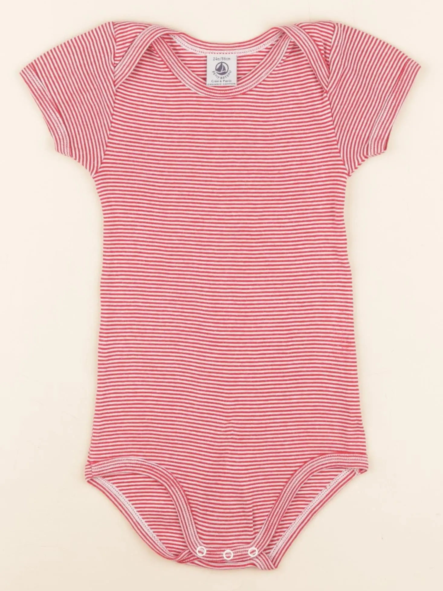 Petit Bateau - body rouge - 24 mois