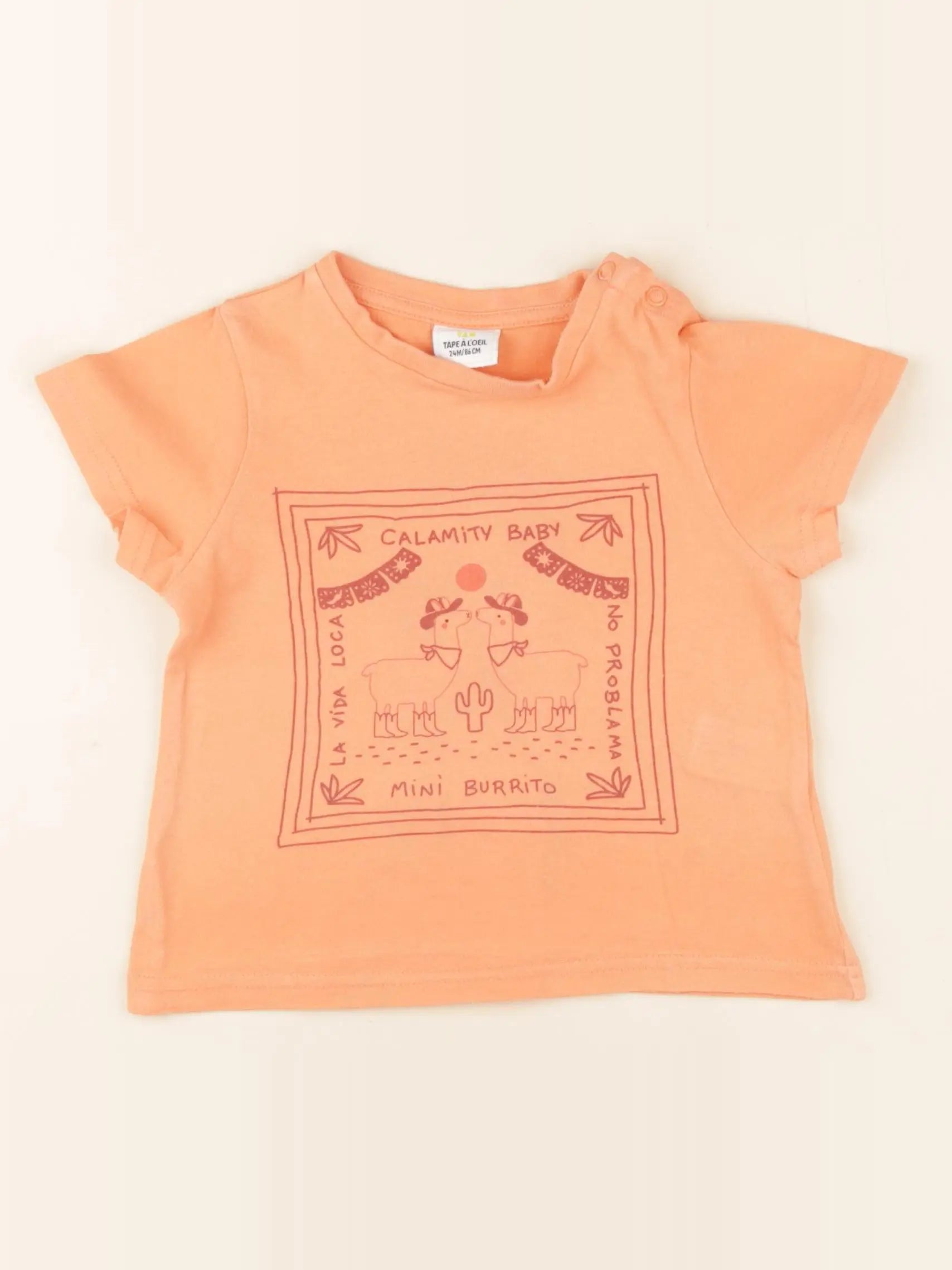 Tape à l'oeil - tee-shirt orange - 24 mois