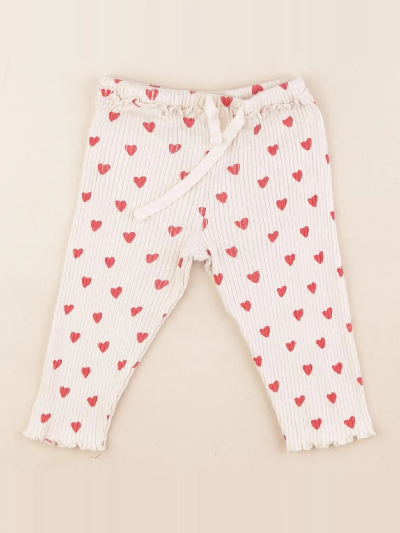 Boutchou - legging beige, rouge - 9 mois