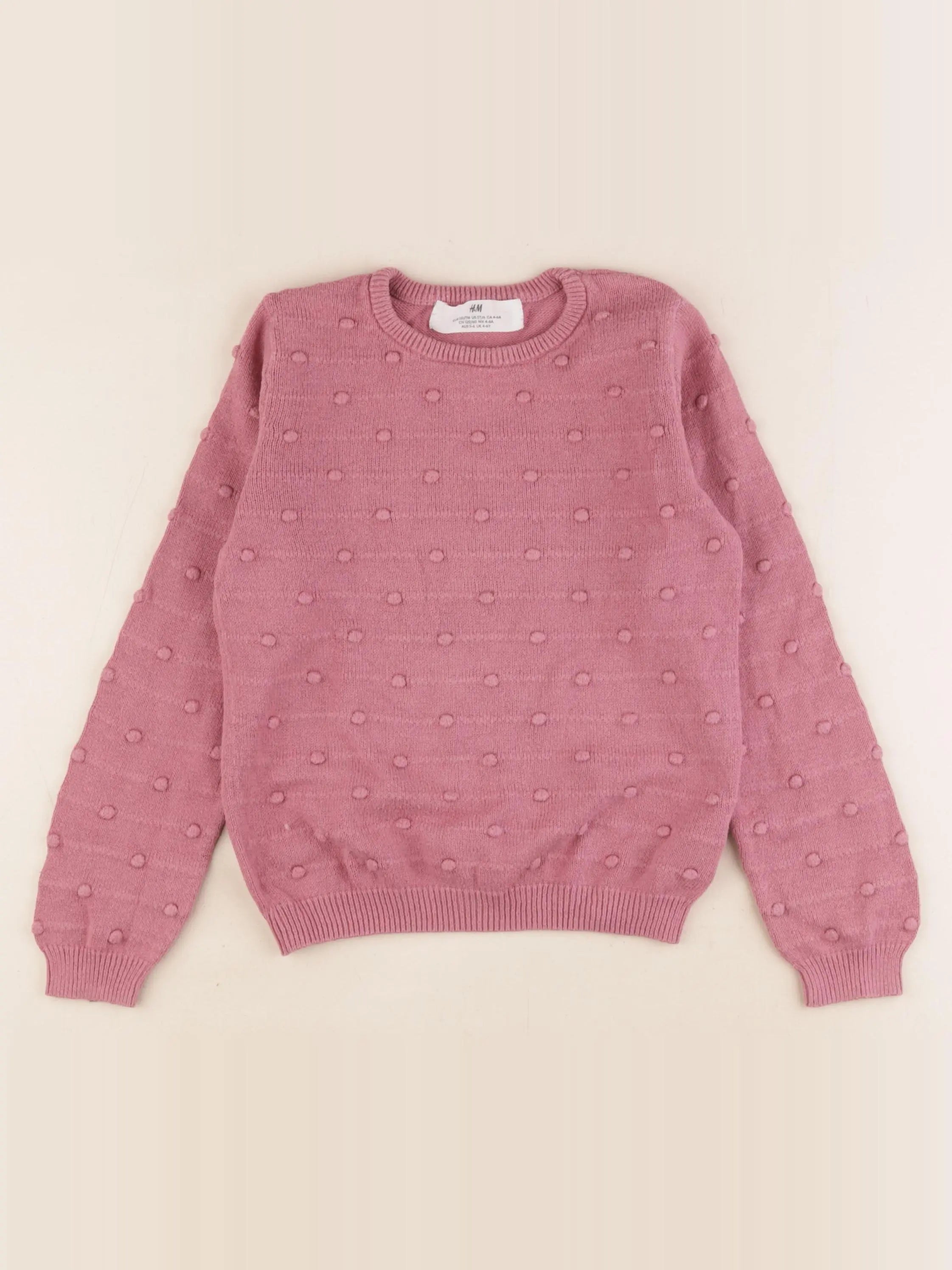 H&M - pull rose - 4/6 ans