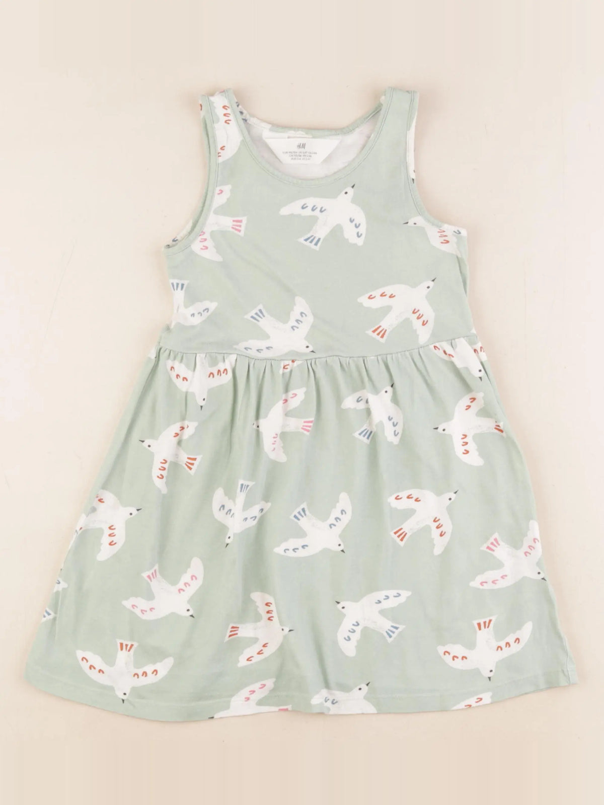 H&M - robe vert - 2/4 ans
