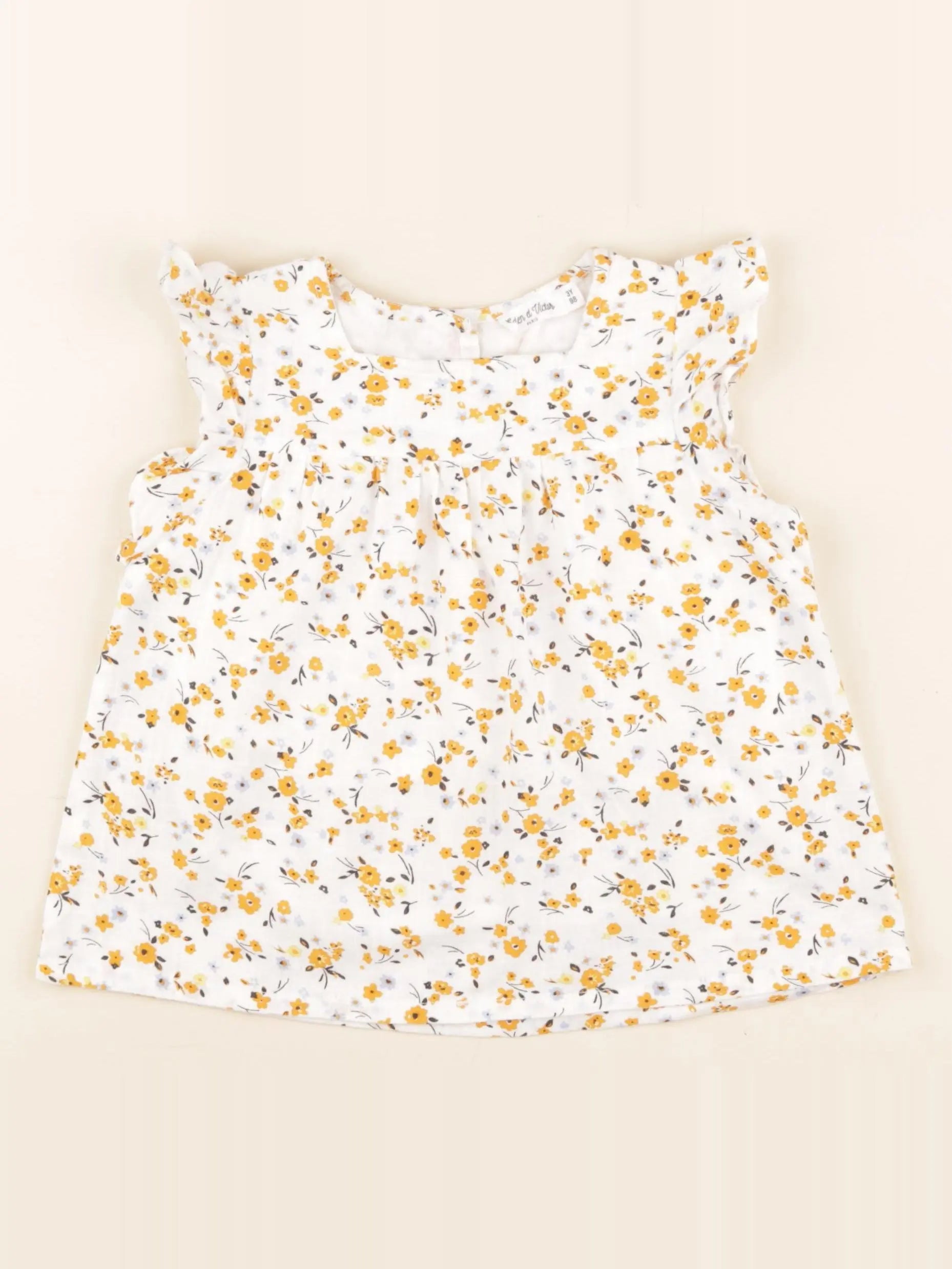 Eden & Victor - blouse blanc, jaune - 3 ans