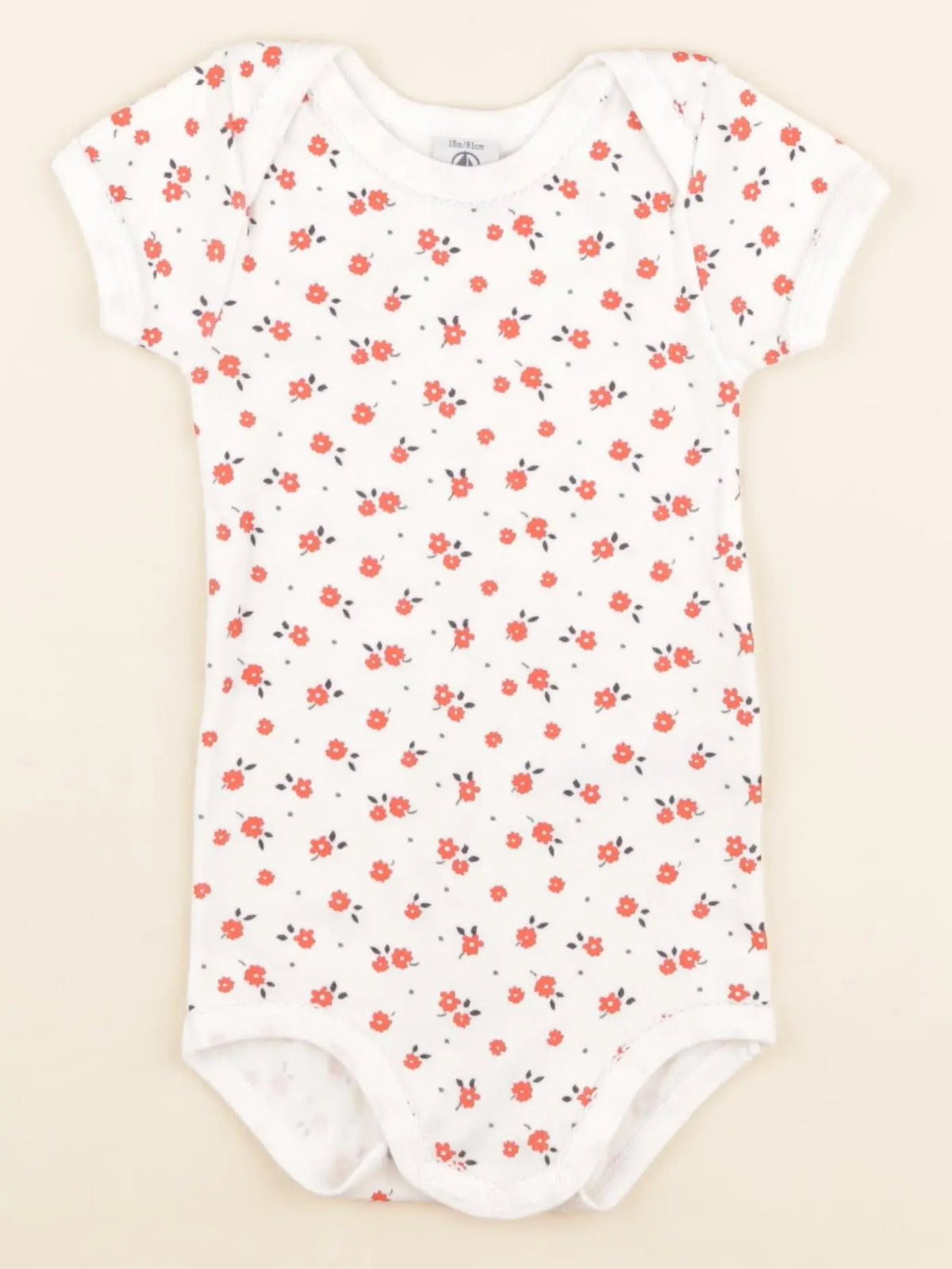 Petit Bateau - body blanc, rouge - 18 mois