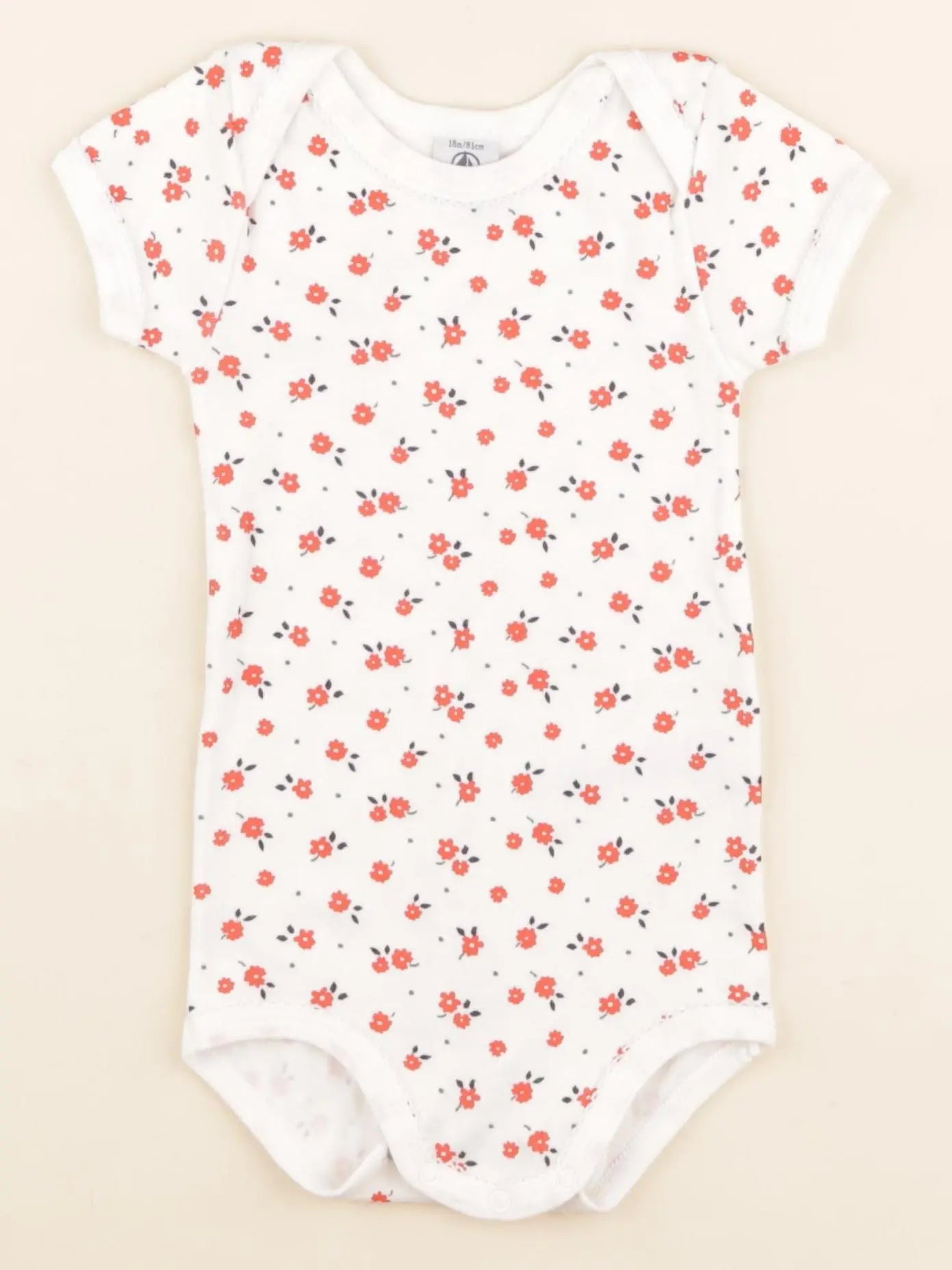 Petit Bateau - body blanc, rouge - 18 mois
