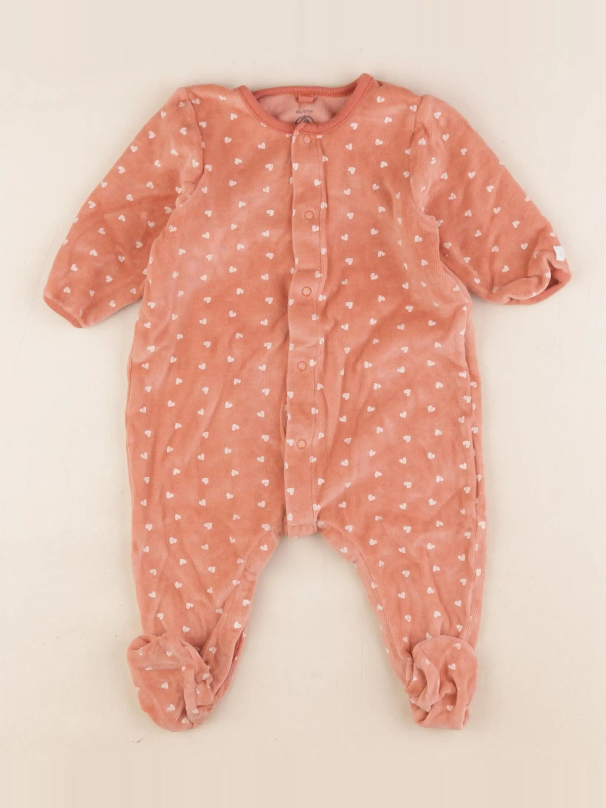 Petit Bateau - pyjama velours orange - 6 mois