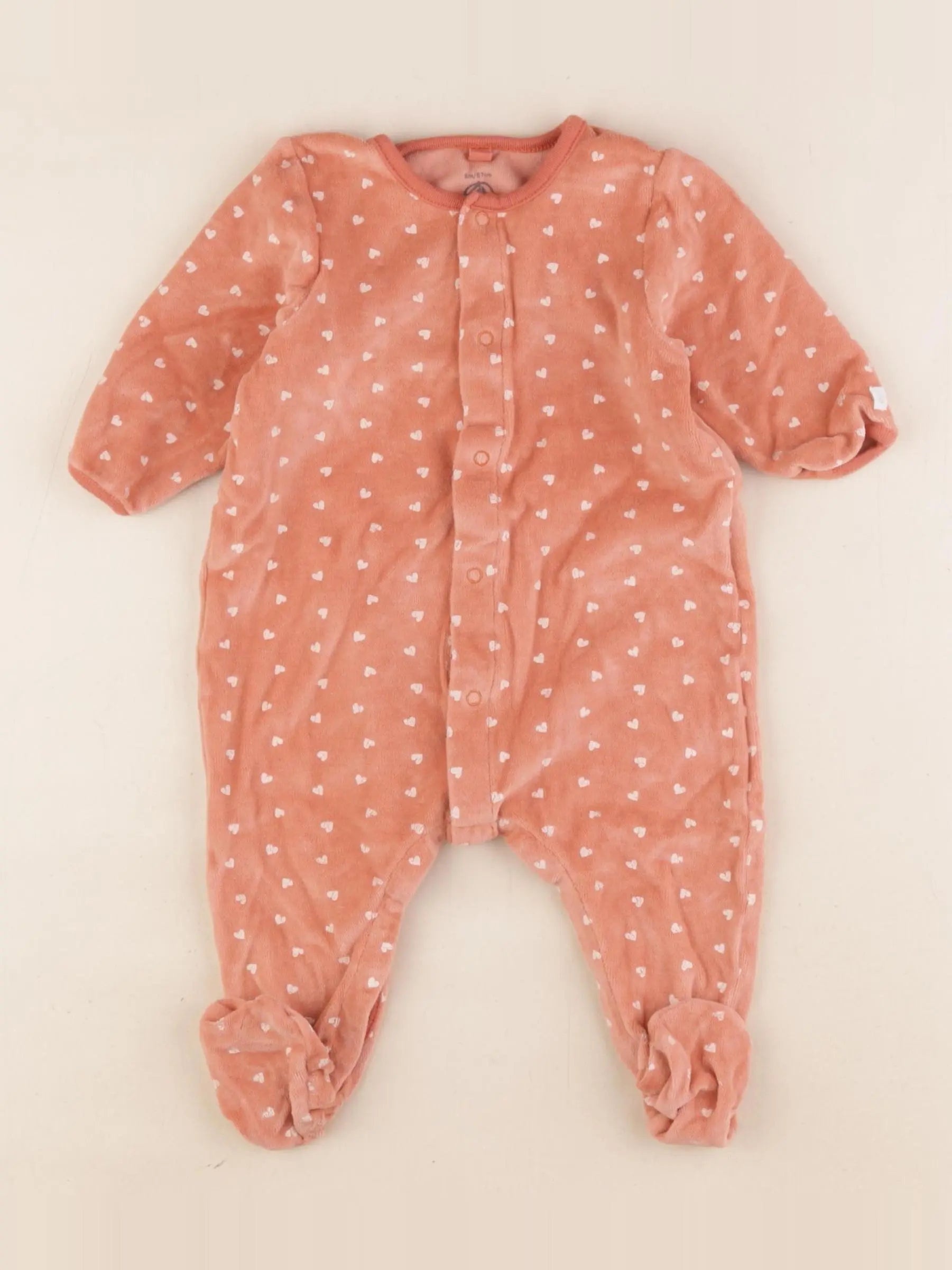 Petit Bateau - pyjama velours orange - 6 mois