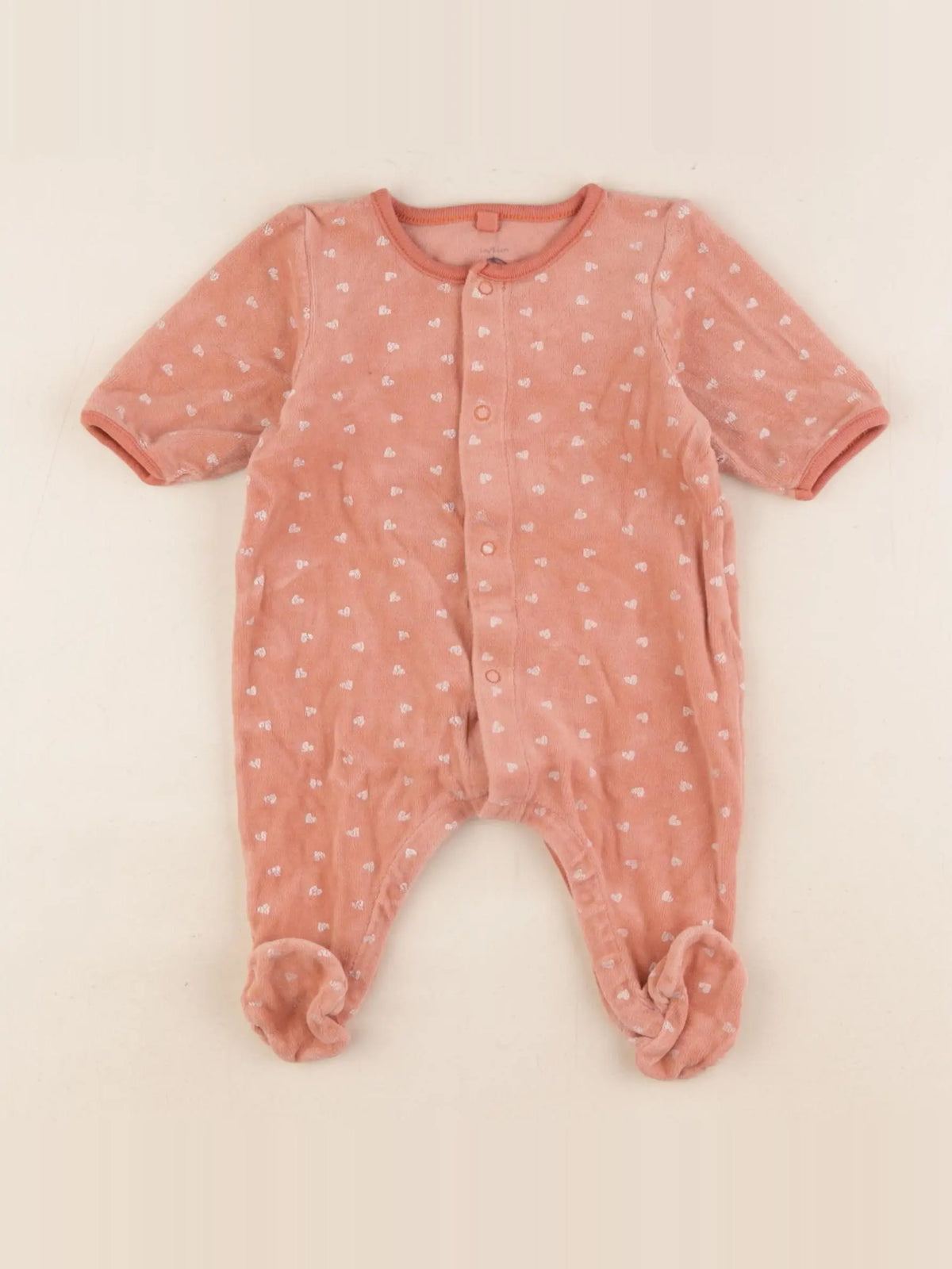 Petit Bateau - pyjama velours orange - 1 mois