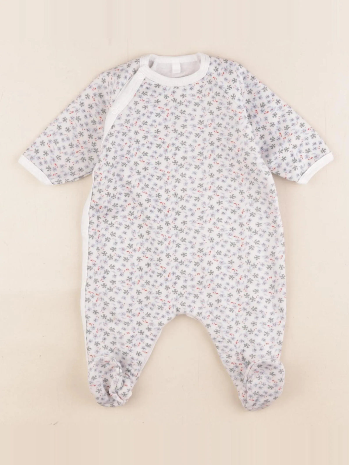 Petit Bateau - pyjama coton bleu, vert - 1 mois