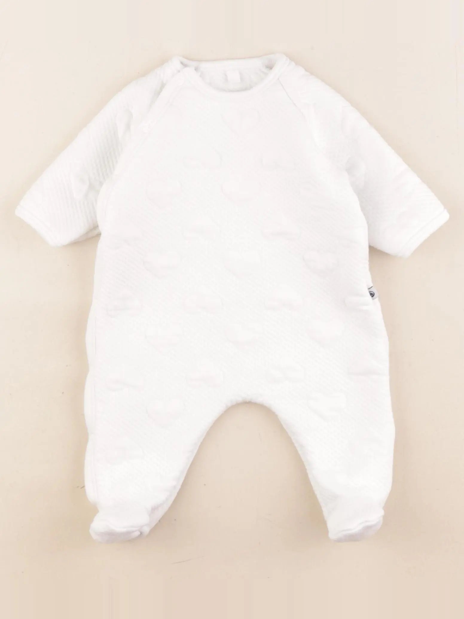 Petit Bateau - pyjama coton blanc - 1 mois