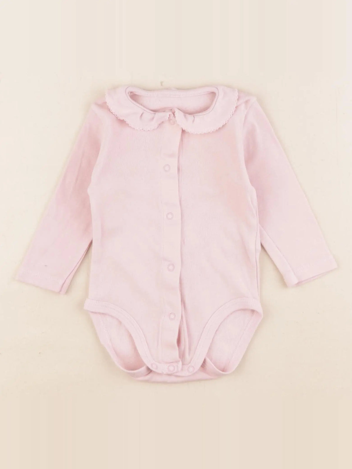 Petit Bateau - body à col rose - 3 mois