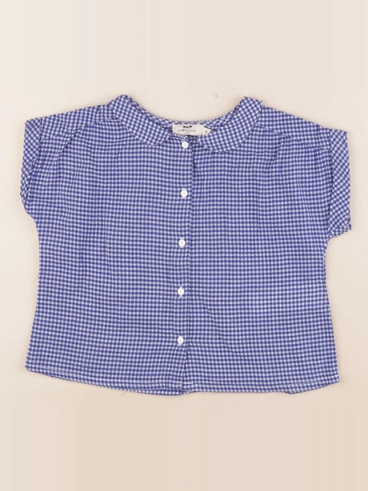 Cyrillus - blouse bleu, blanc - 6 ans