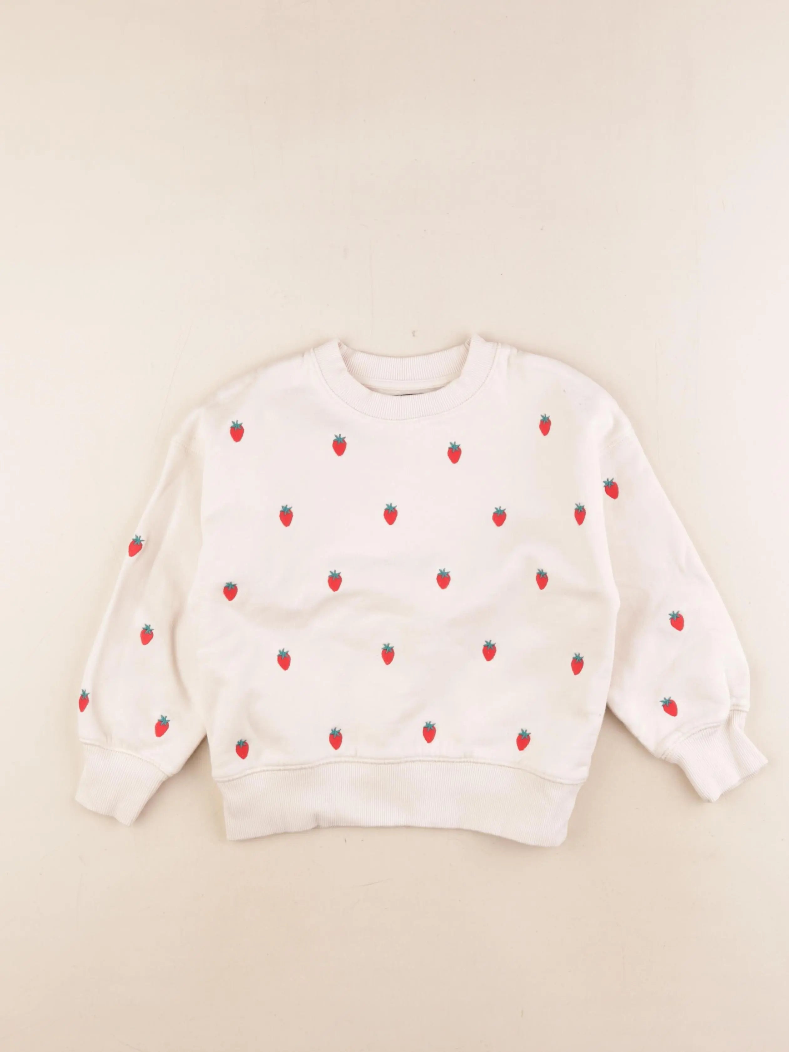 Monoprix - sweat beige, rouge - 6 ans