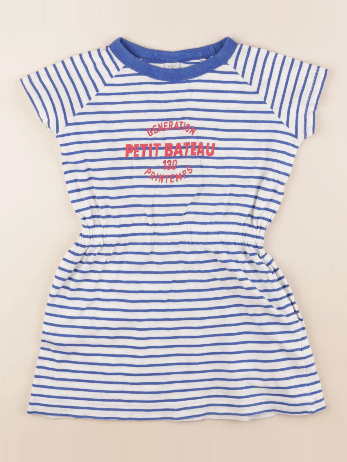 Petit Bateau - robe blanc, bleu - 6 ans