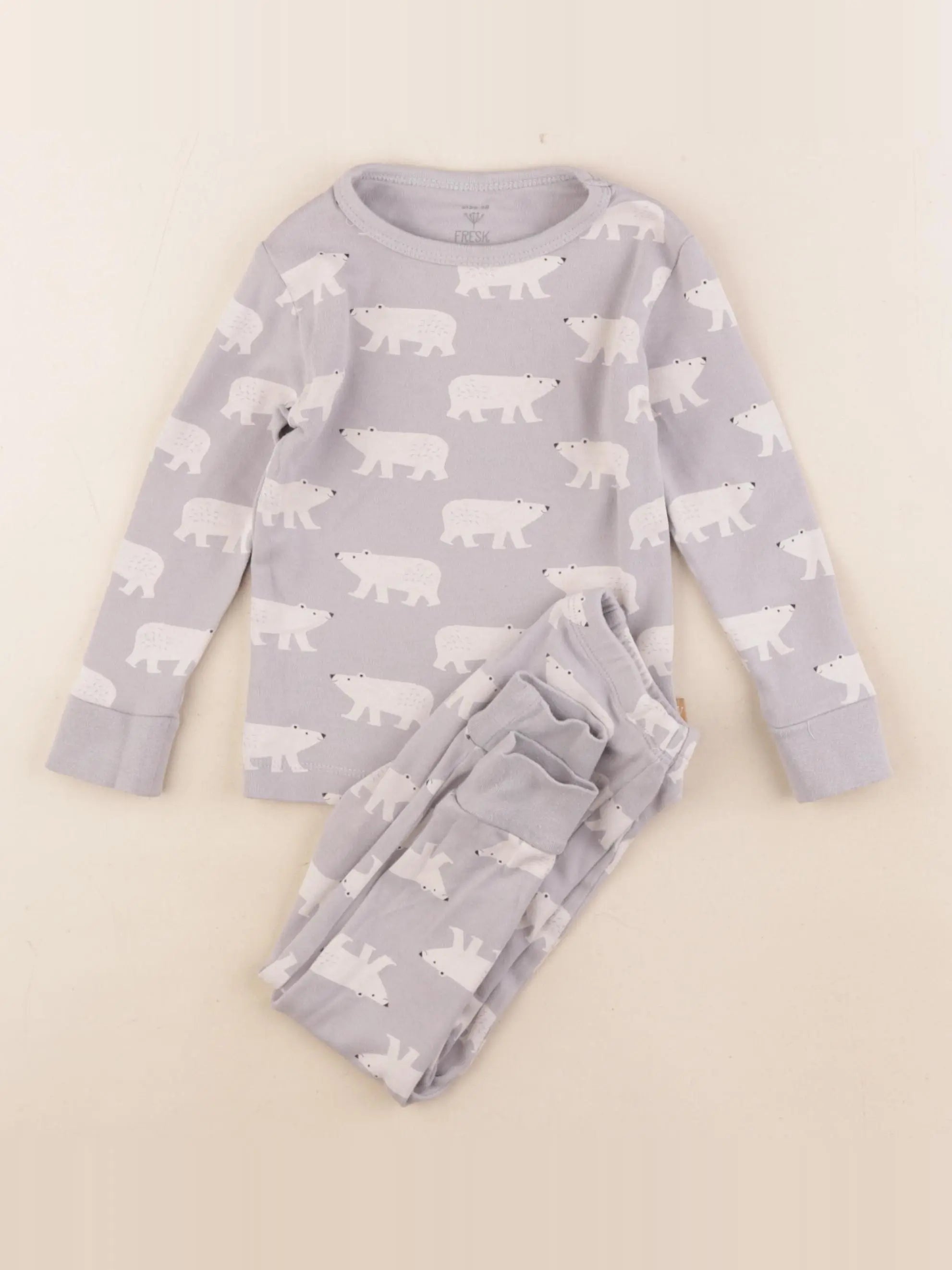 Fresk - pyjama coton gris - 2/3 ans