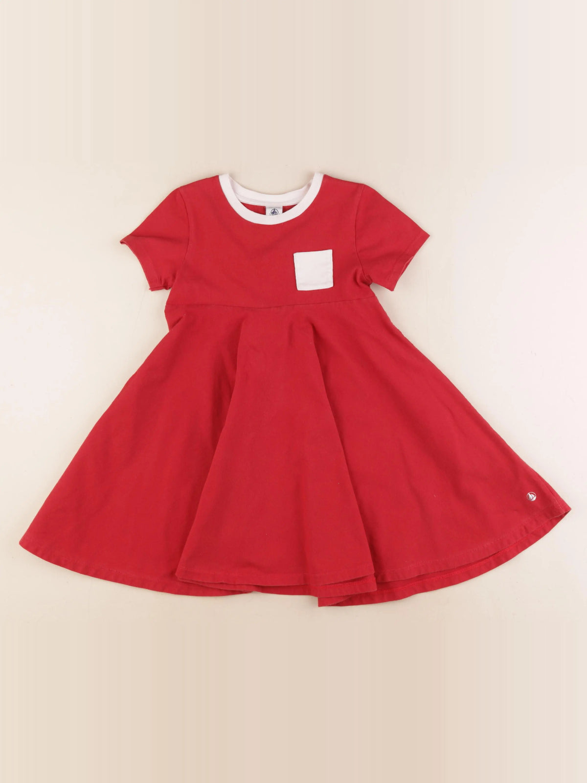 Petit Bateau - robe rouge - 6 ans