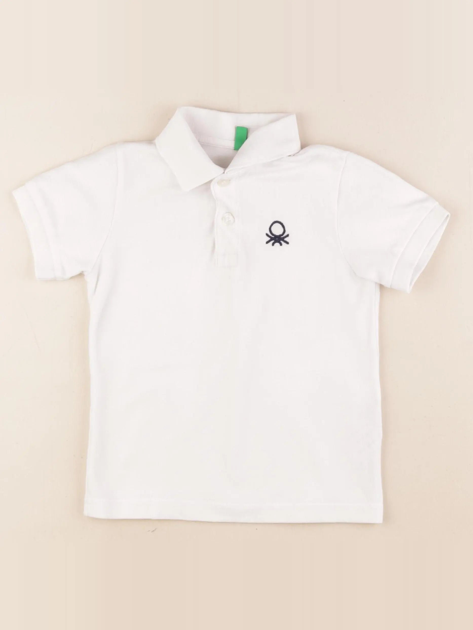 Benetton - polo blanc - 3/4 ans