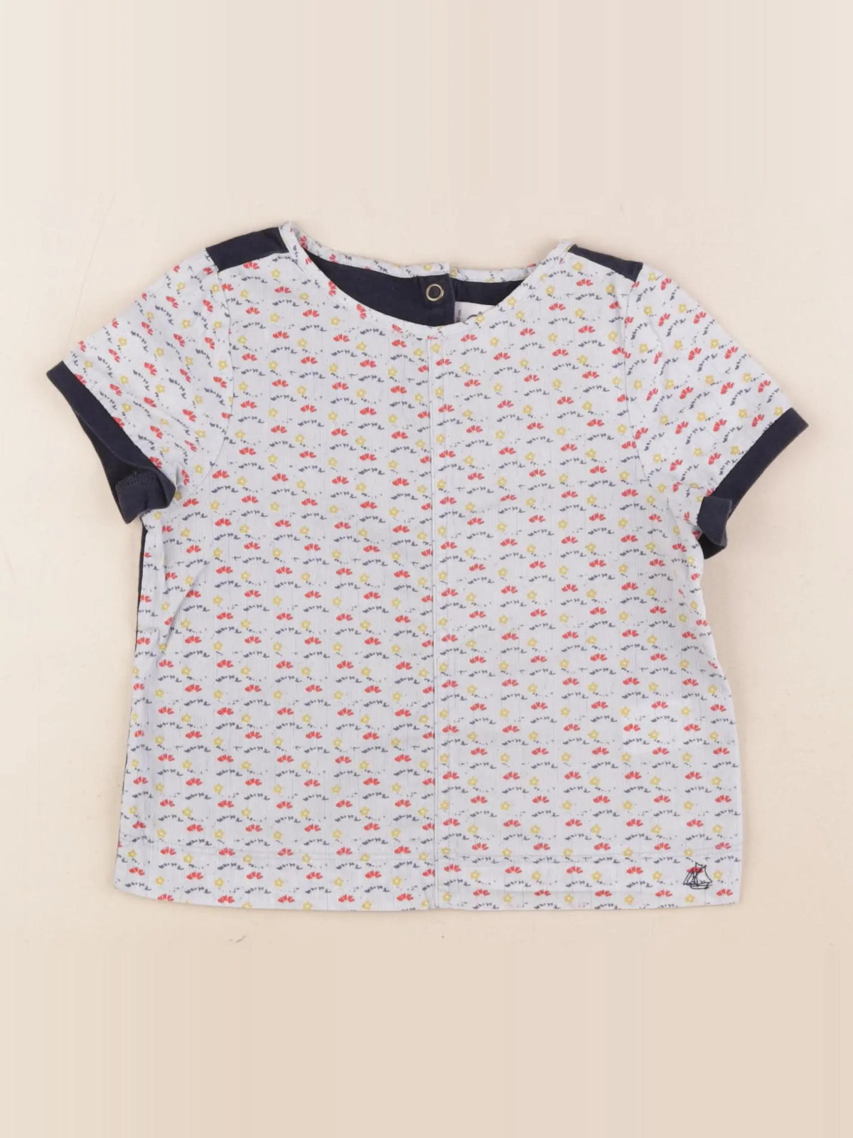 Petit Bateau - tee-shirt bleu - 4 ans
