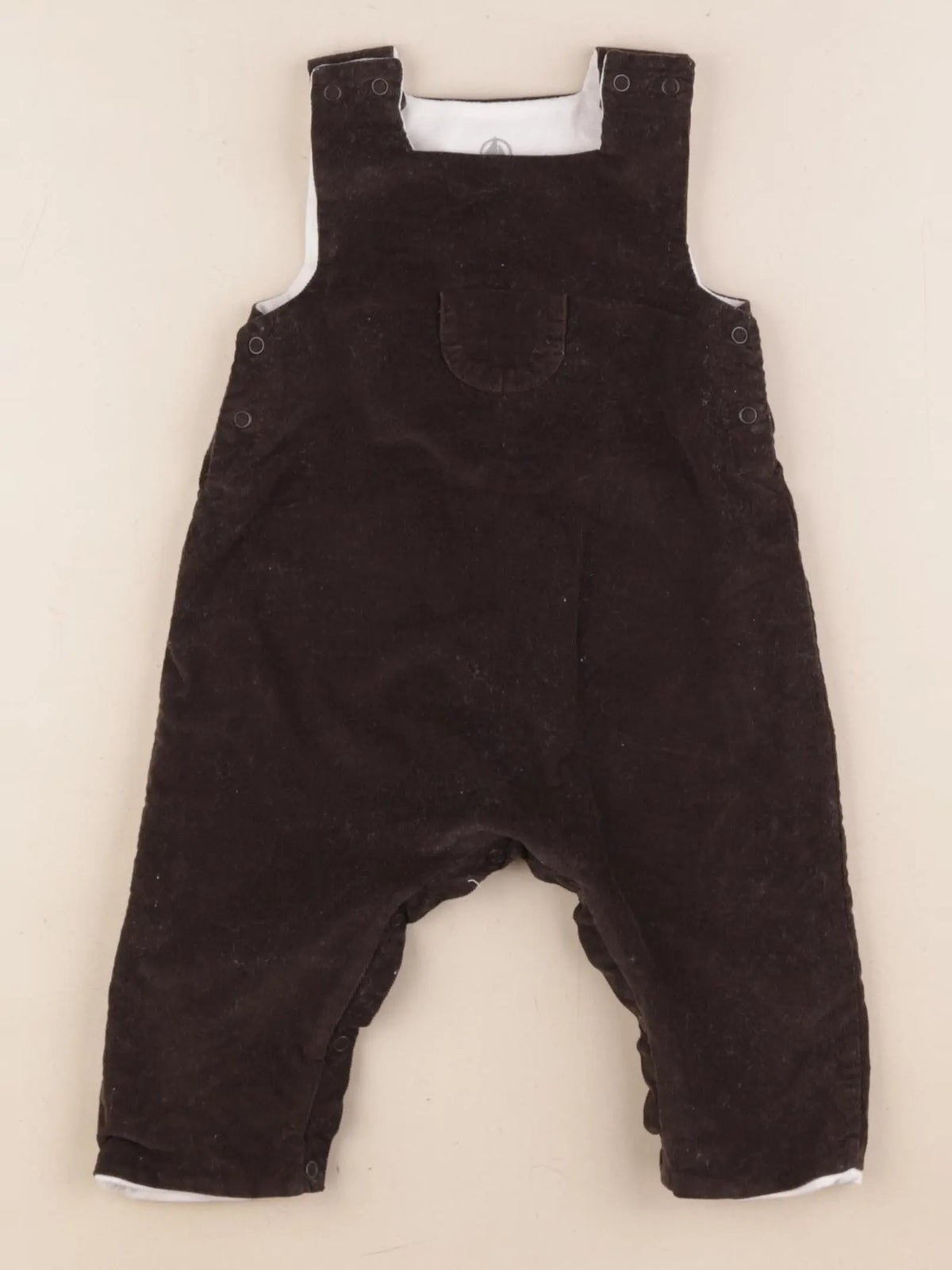 Petit Bateau - combinaison doublé coton marron - 3 mois
