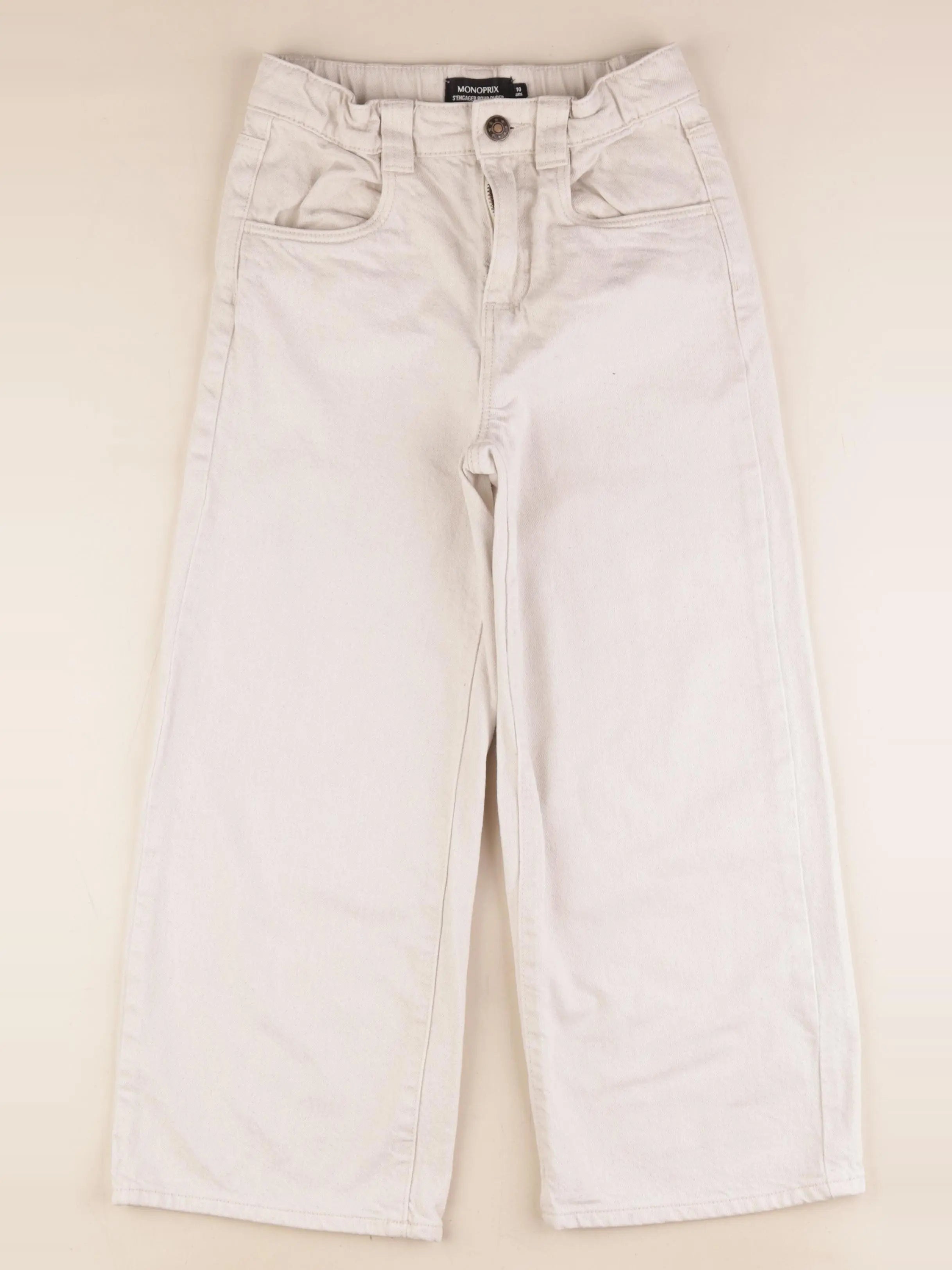 Monoprix - jean beige - 10 ans