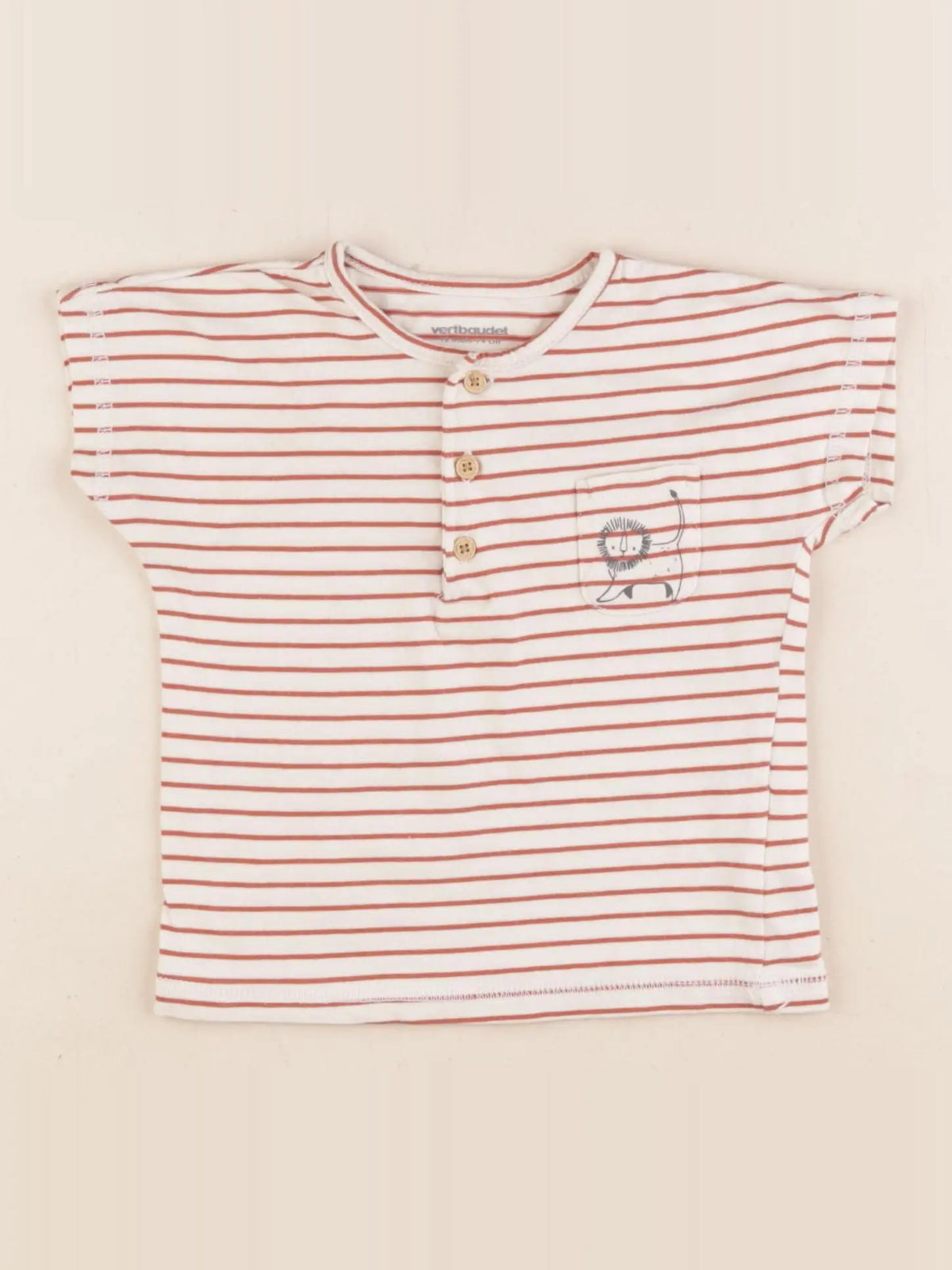 Vertbaudet - tee-shirt marron - 12 mois