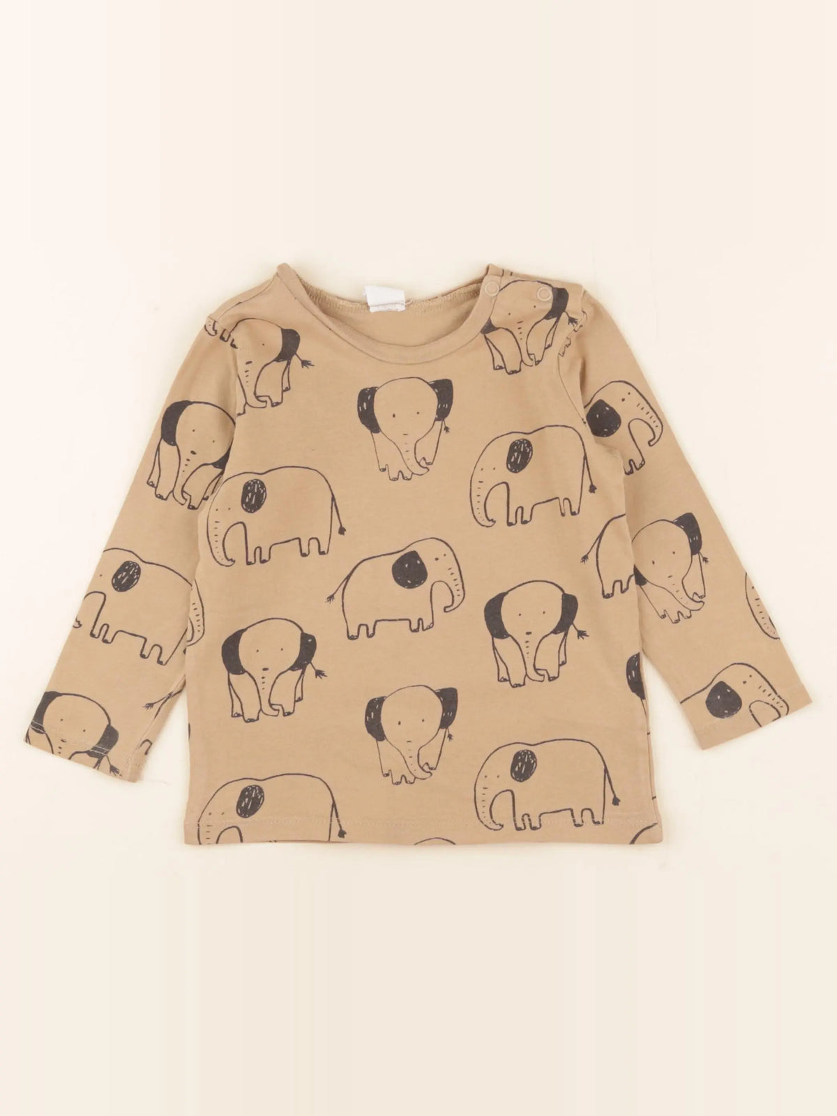 H&M - tee-shirt marron, noir - 12/18 mois