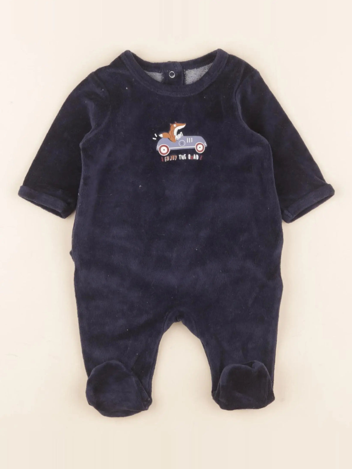 Vertbaudet - pyjama velours bleu - 1 mois