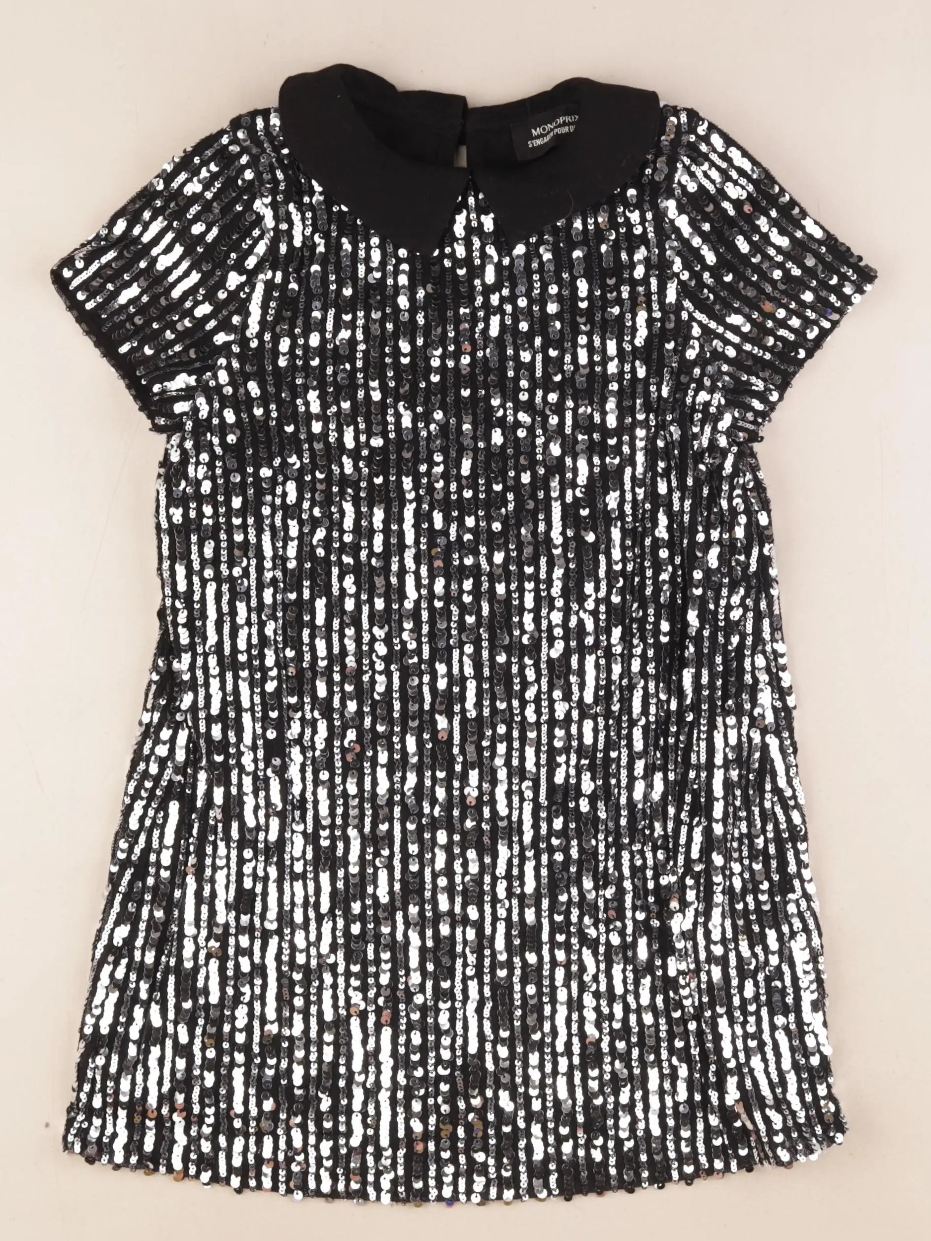 Monoprix - robe noir, argent - 6 ans